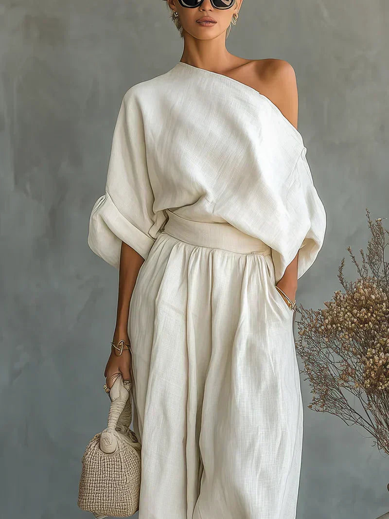 Francesca | Elegant One-Shoulder Two-Piece Set