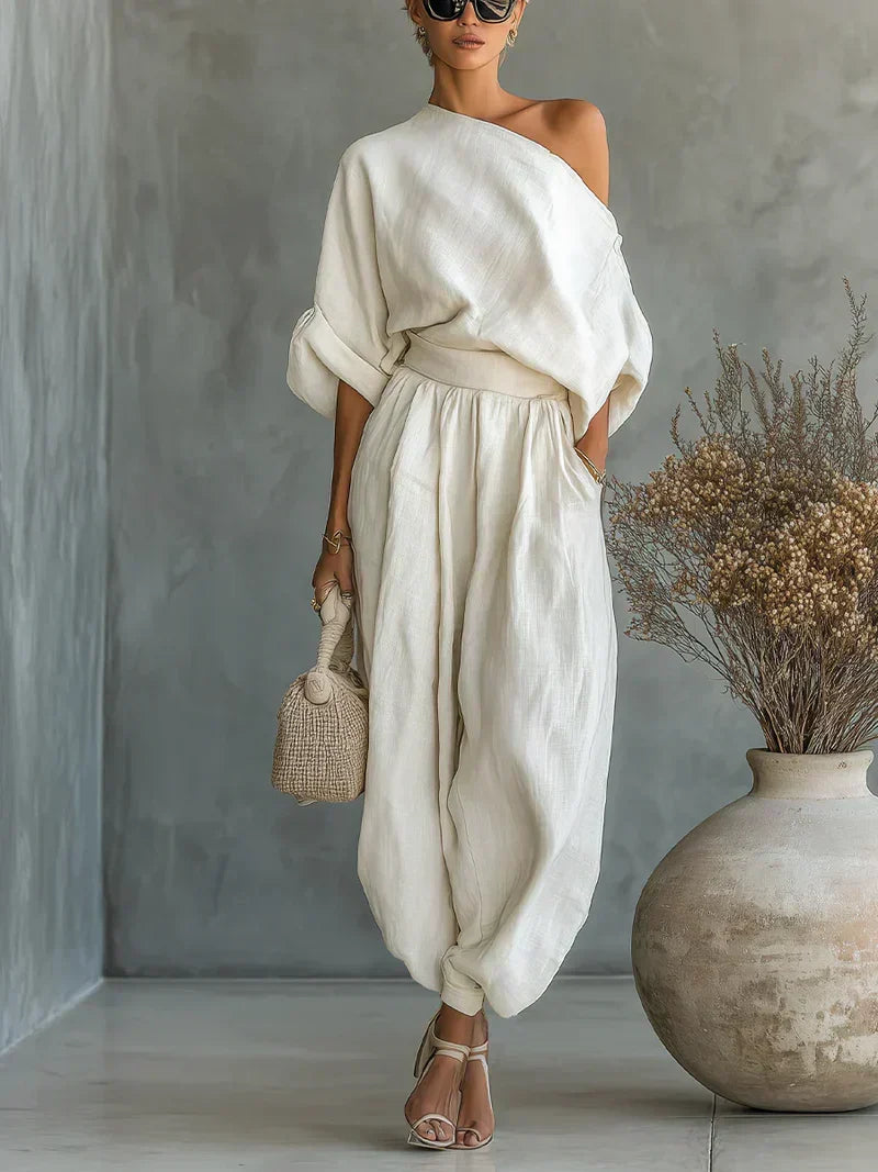 Francesca | Elegant One-Shoulder Two-Piece Set