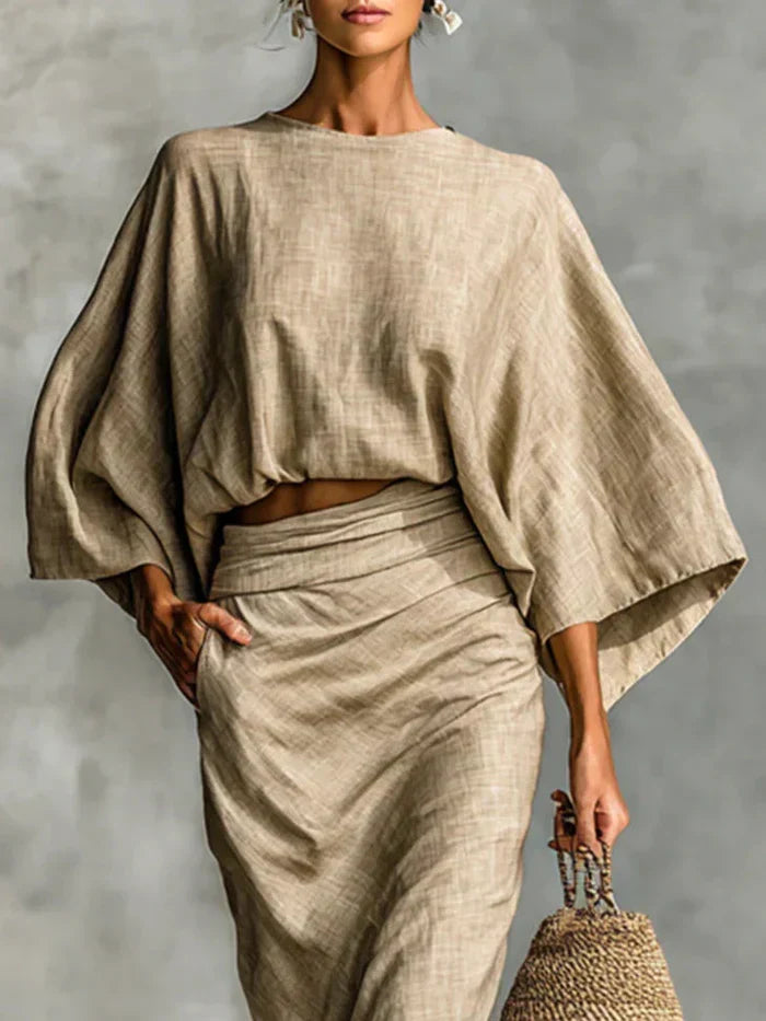 Gaia | Elegant Long Skirt Two-Piece Set