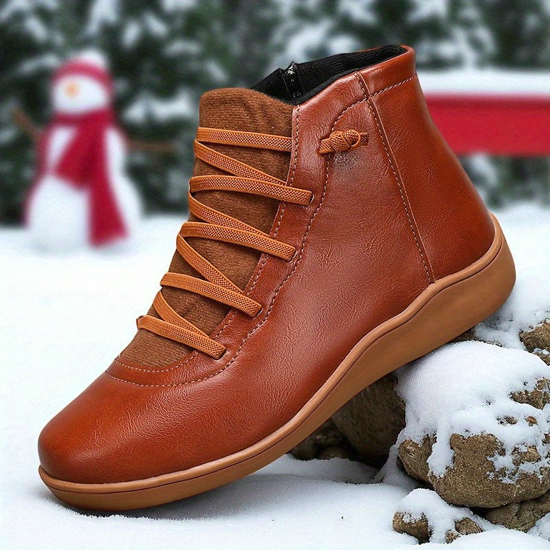 Anatolia™ | Leather-and-suede lace-up high-top ankle boots