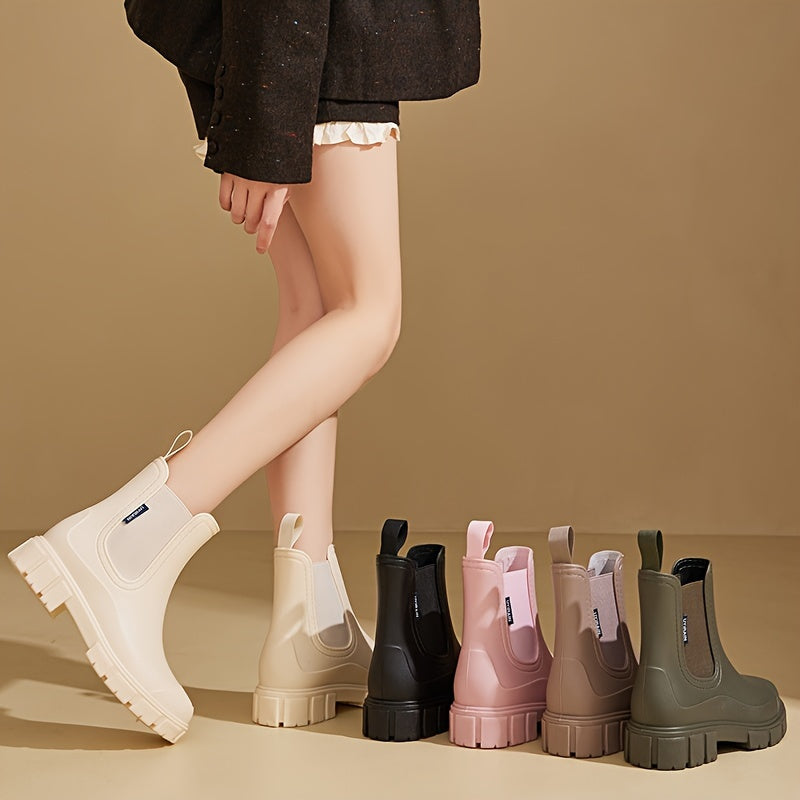 Amaranta™ | Waterproof Chelsea rubber lug-sole rain boots