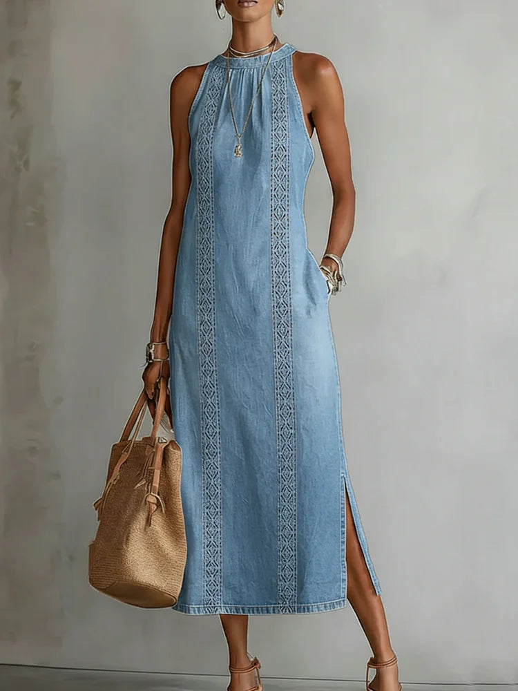 Tilly | Retro Lace Denim Dress