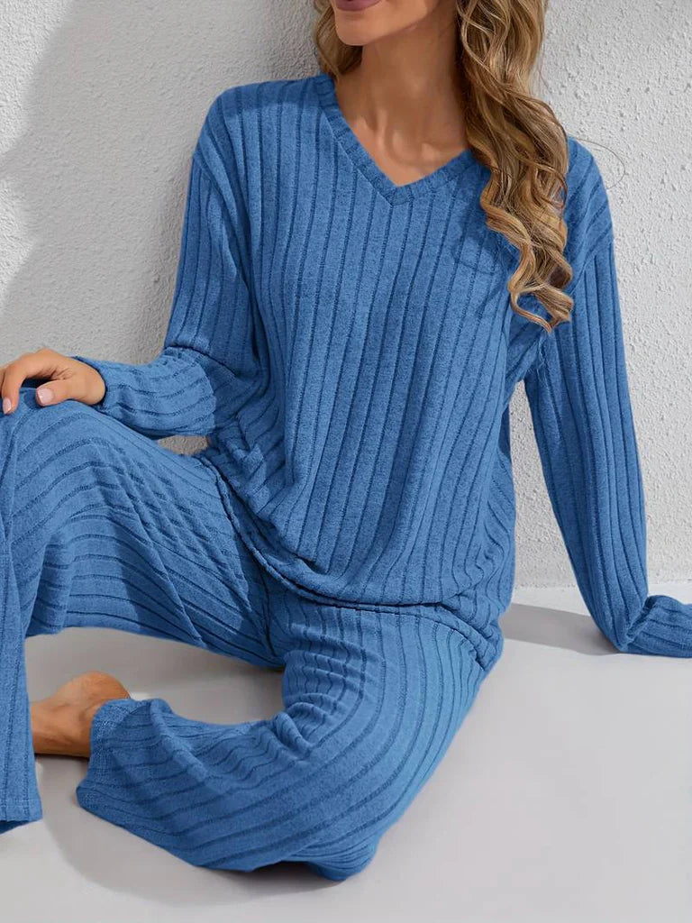 CozRib™ | Women's Ribbed V-Neck Lounge Set