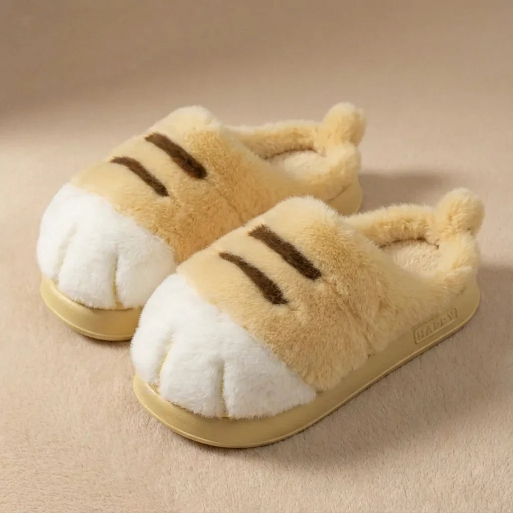 PurrPaws™ | Cat Paw Plush Slippers