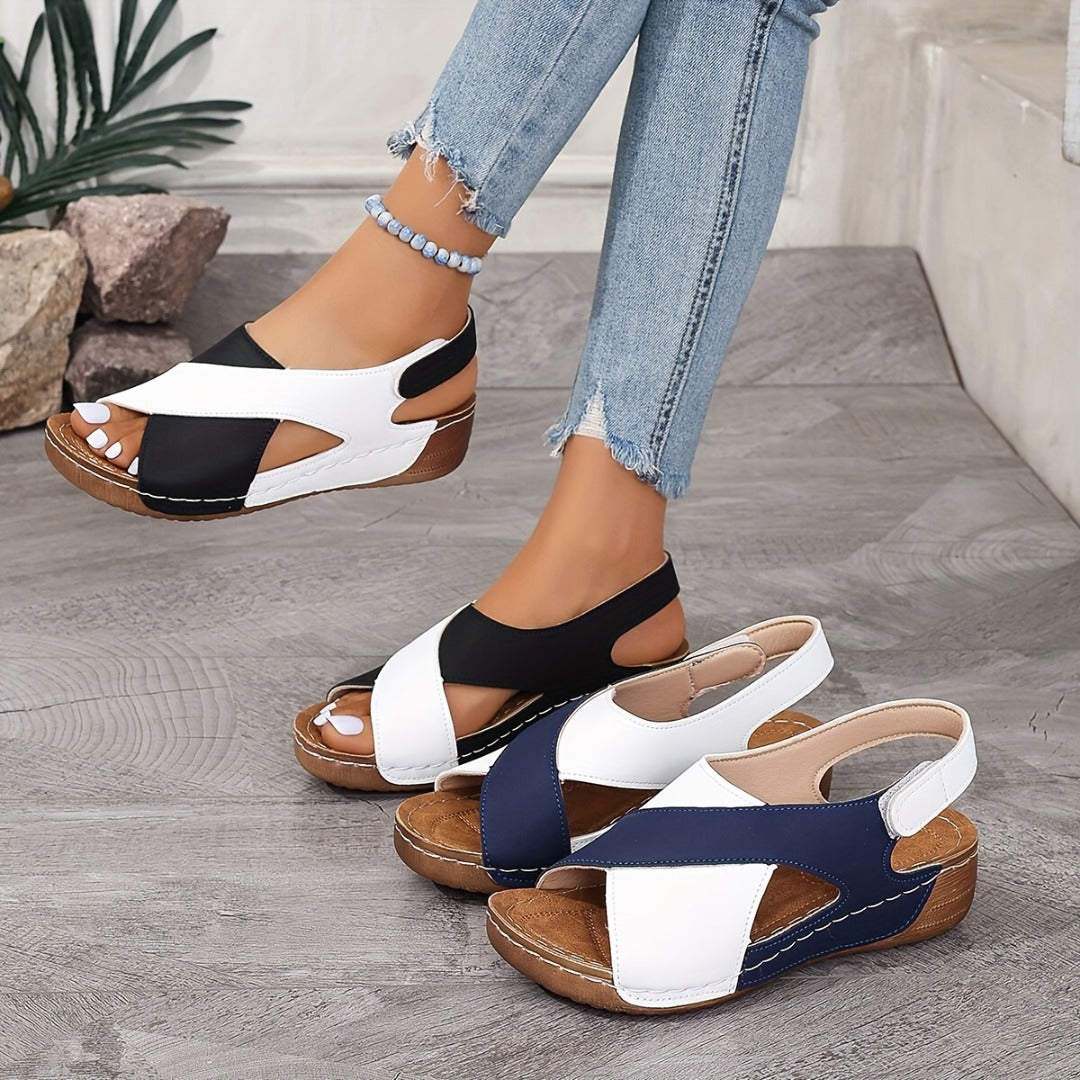 Inclivaraβ’ | Women's Orthopedic Colorblock Wedge Sandals