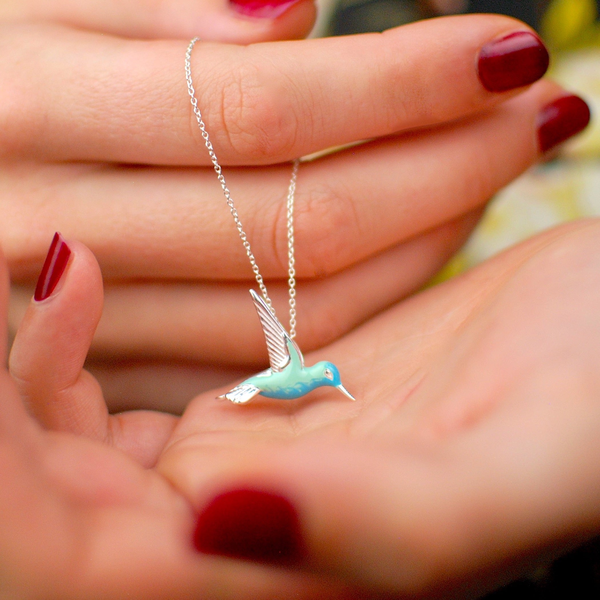 SEnamel Hummingbird Necklace