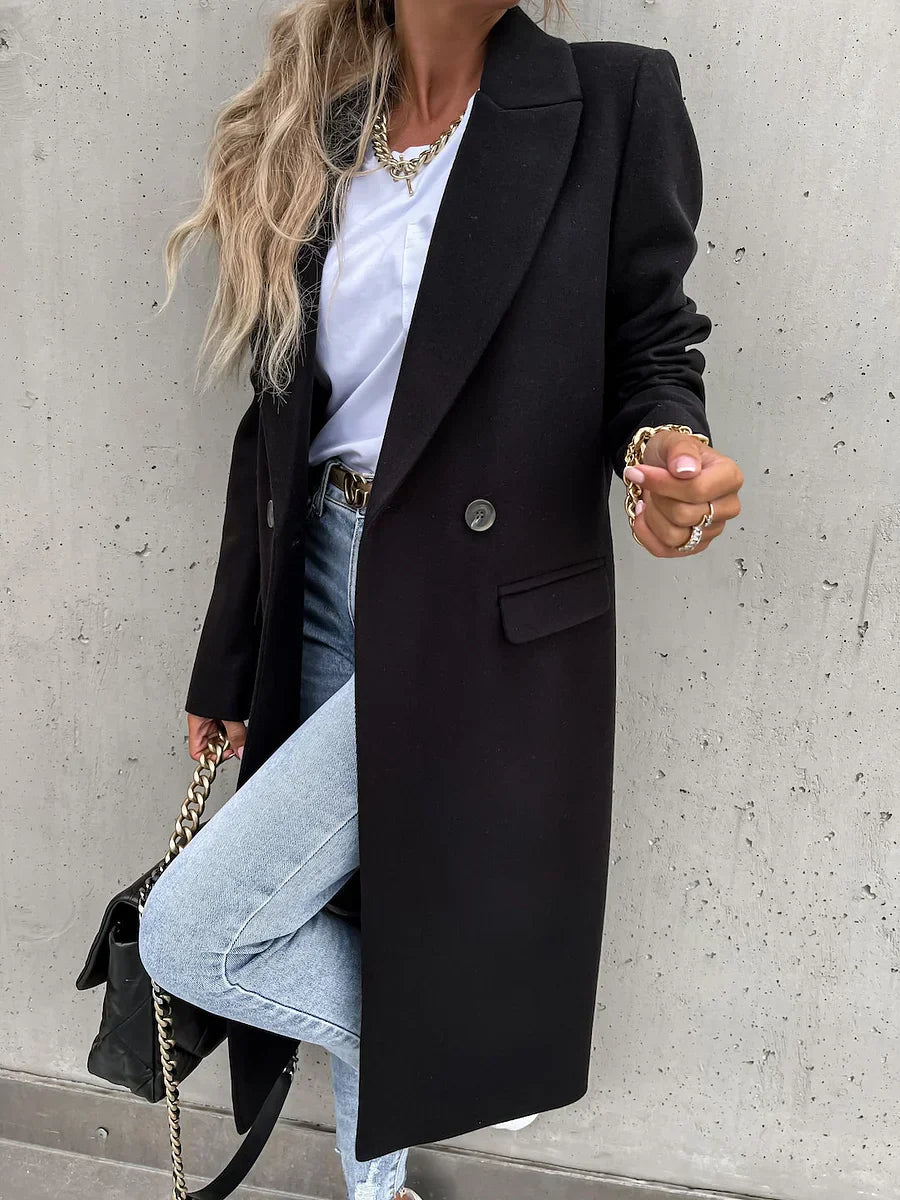Margot™ | Double-Breasted Longline Tailored Coat