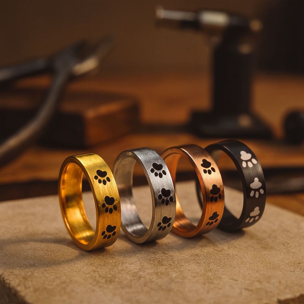 Handcrafted Paw Print Ring