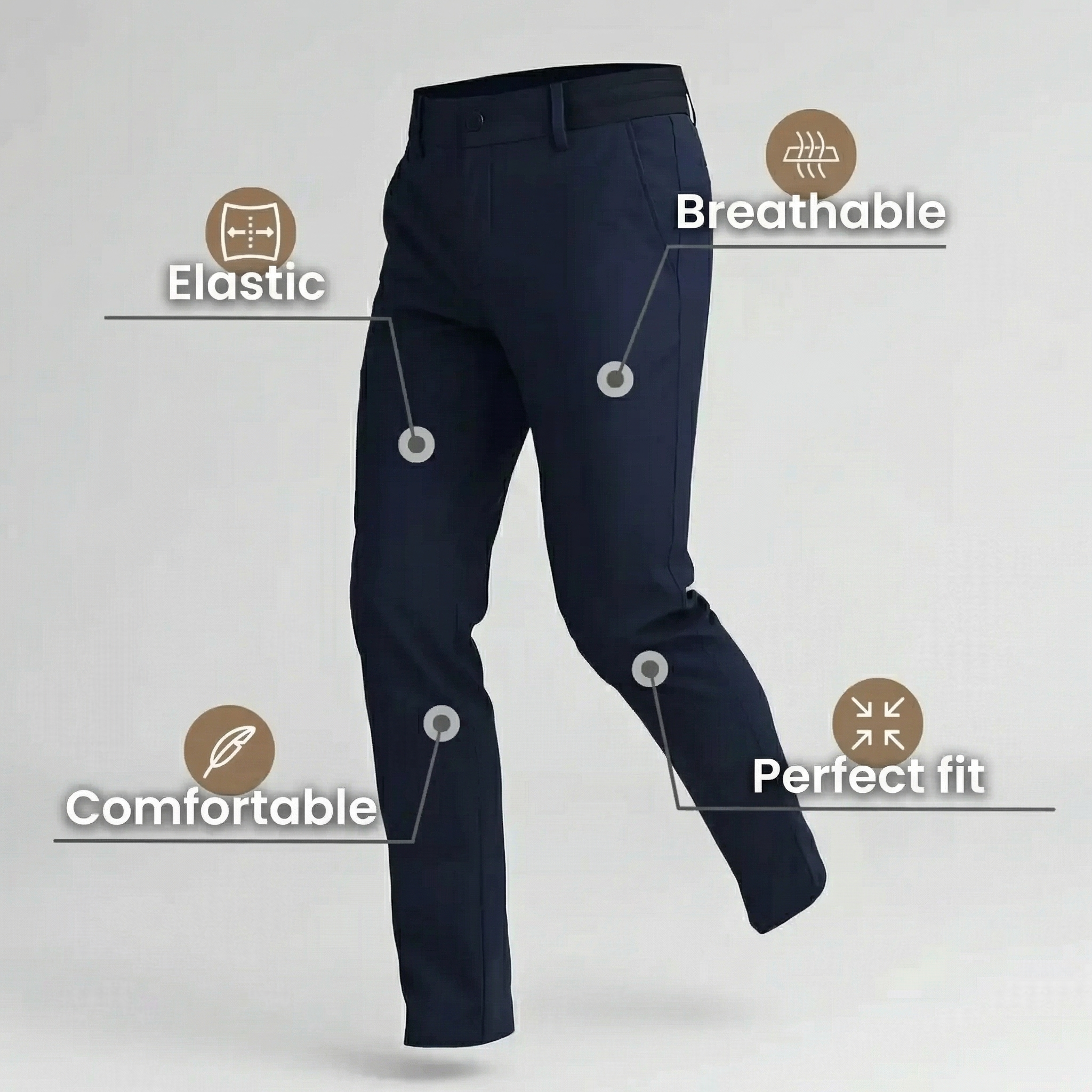 SlimFlex™ | Men's Slim Stretch Chino Trousers