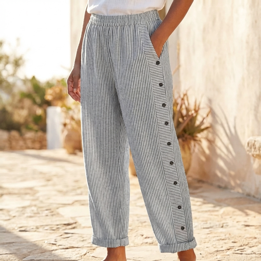CoastalFlow™ | Striped Casual Trousers