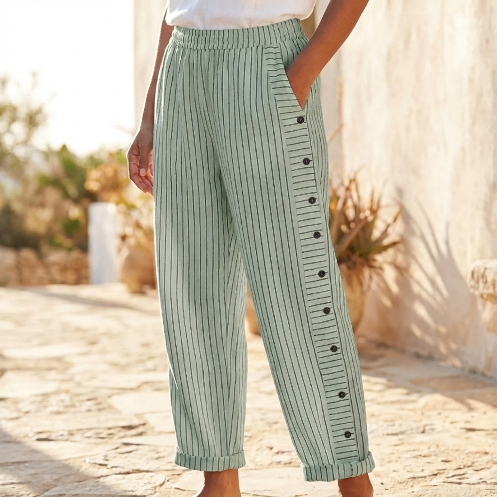 CoastalFlow™ | Striped Casual Trousers