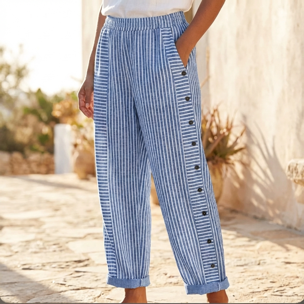 CoastalFlow™ | Striped Casual Trousers