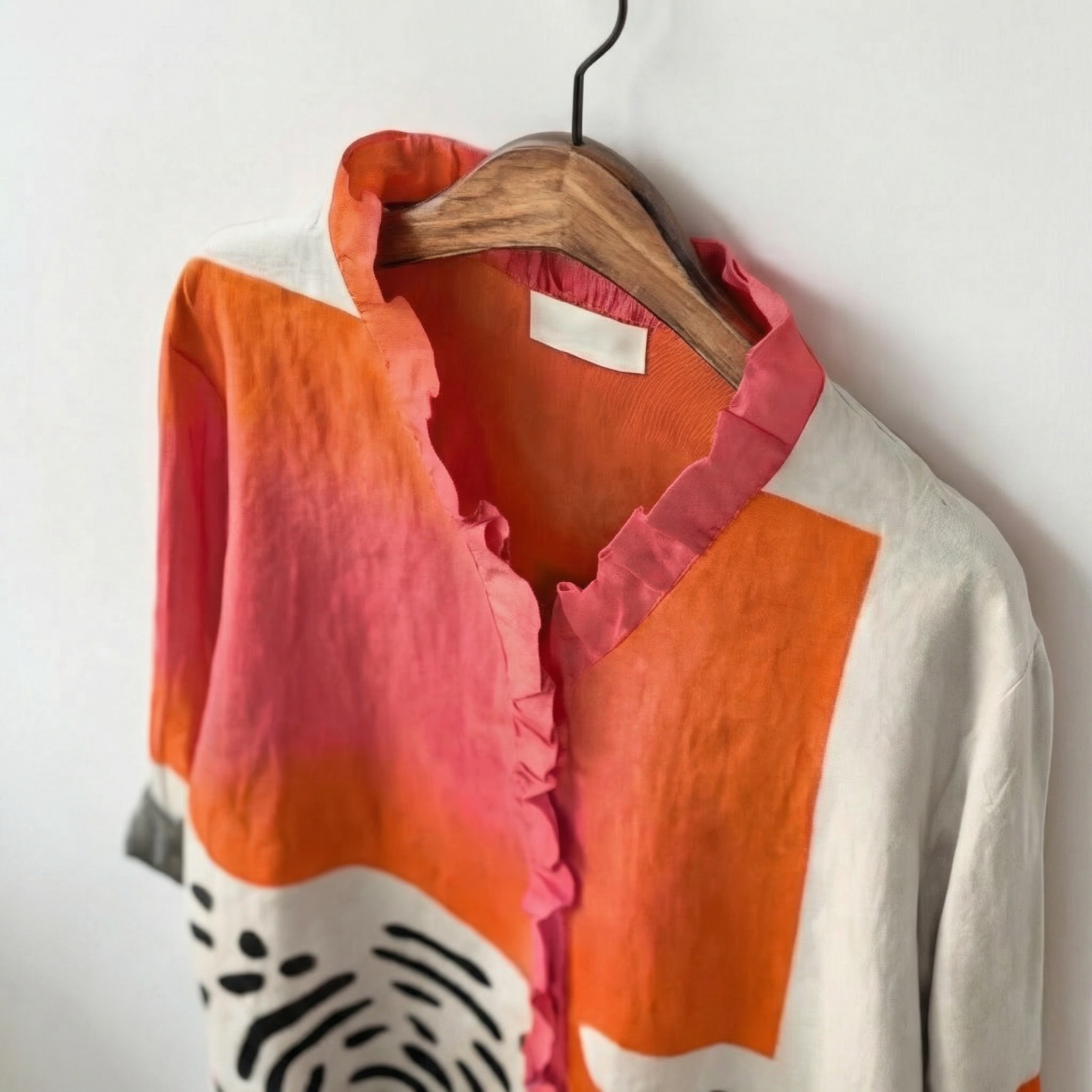 Melindaβ’ | Women's Artistic Print Linen Blouse