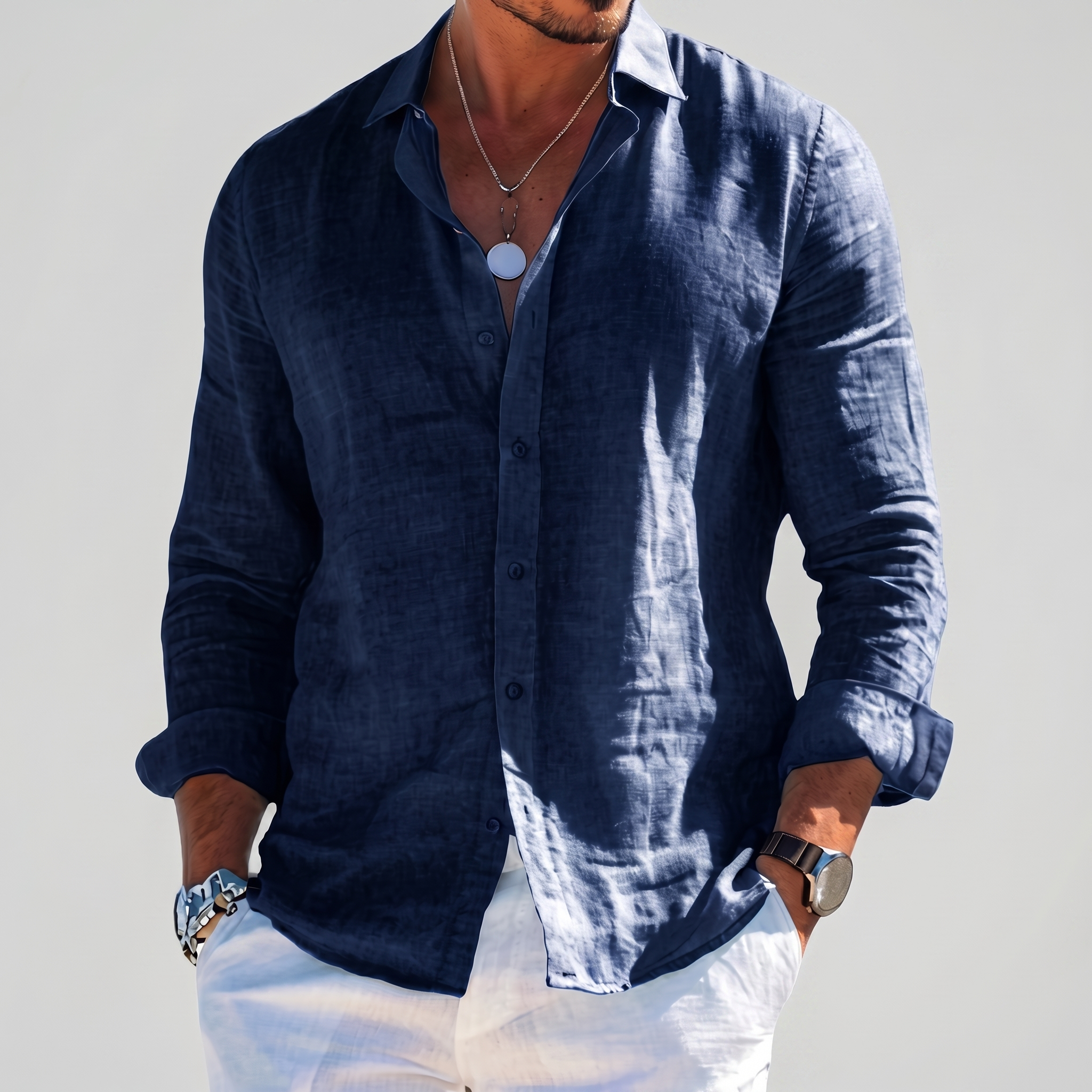 LinenEase™ | Men's Relaxed Linen Summer Shirt