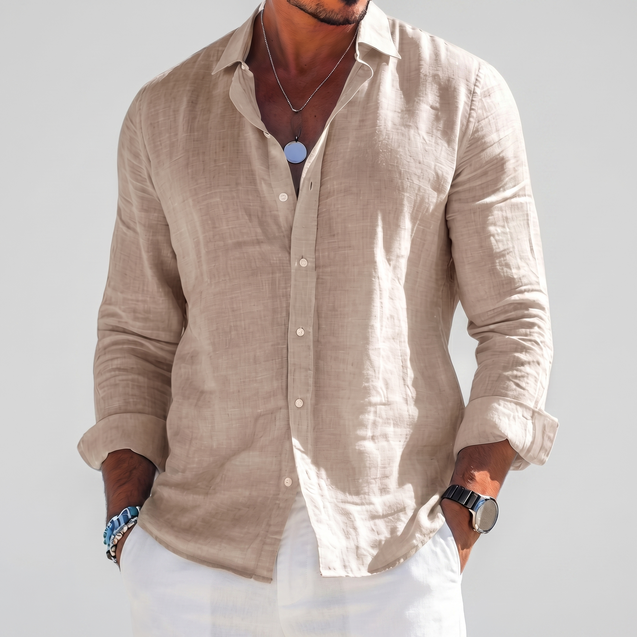 LinenEase™ | Men's Relaxed Linen Summer Shirt