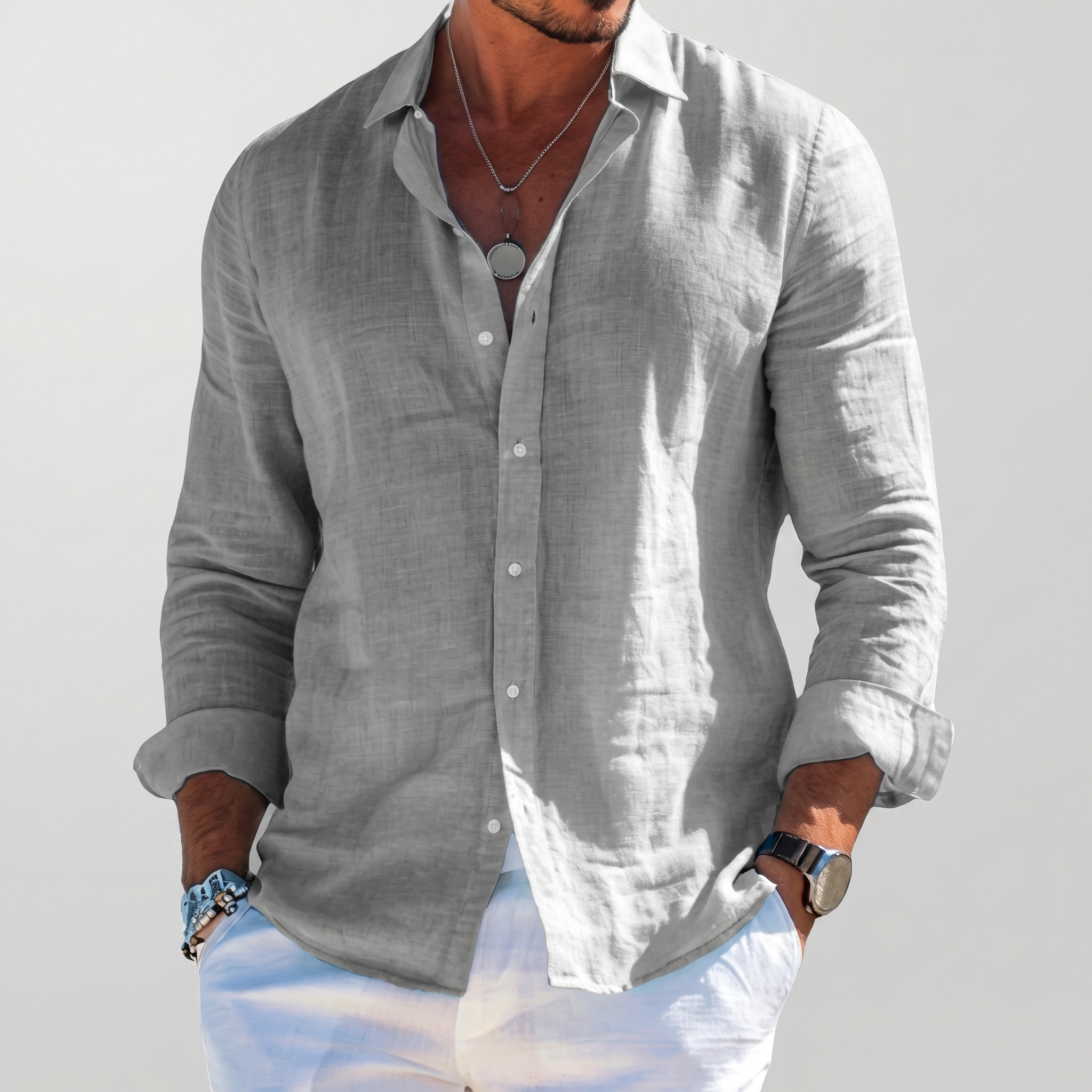 LinenEase™ | Men's Relaxed Linen Summer Shirt