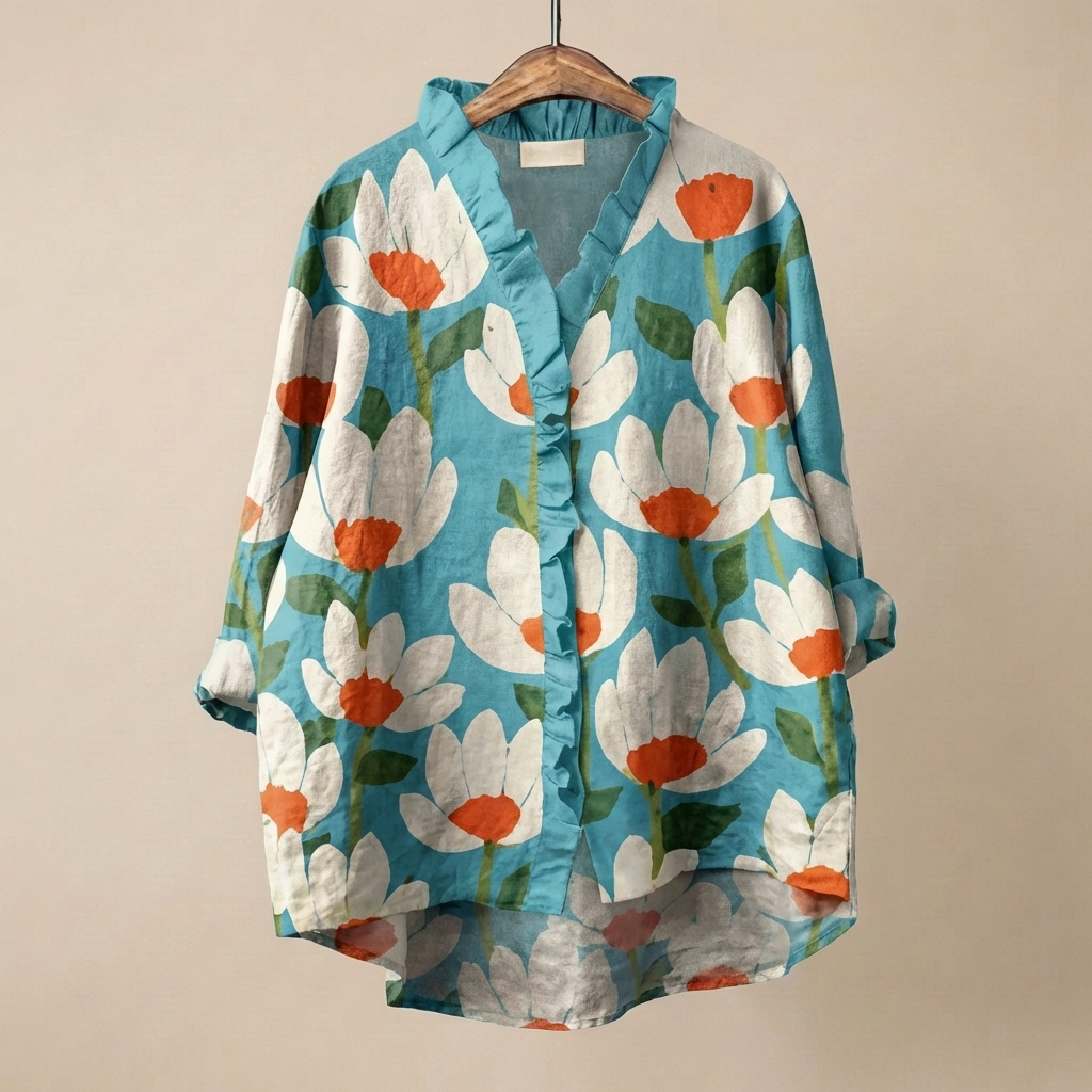 FloraRuffle™ | Women's Artistic Blouse