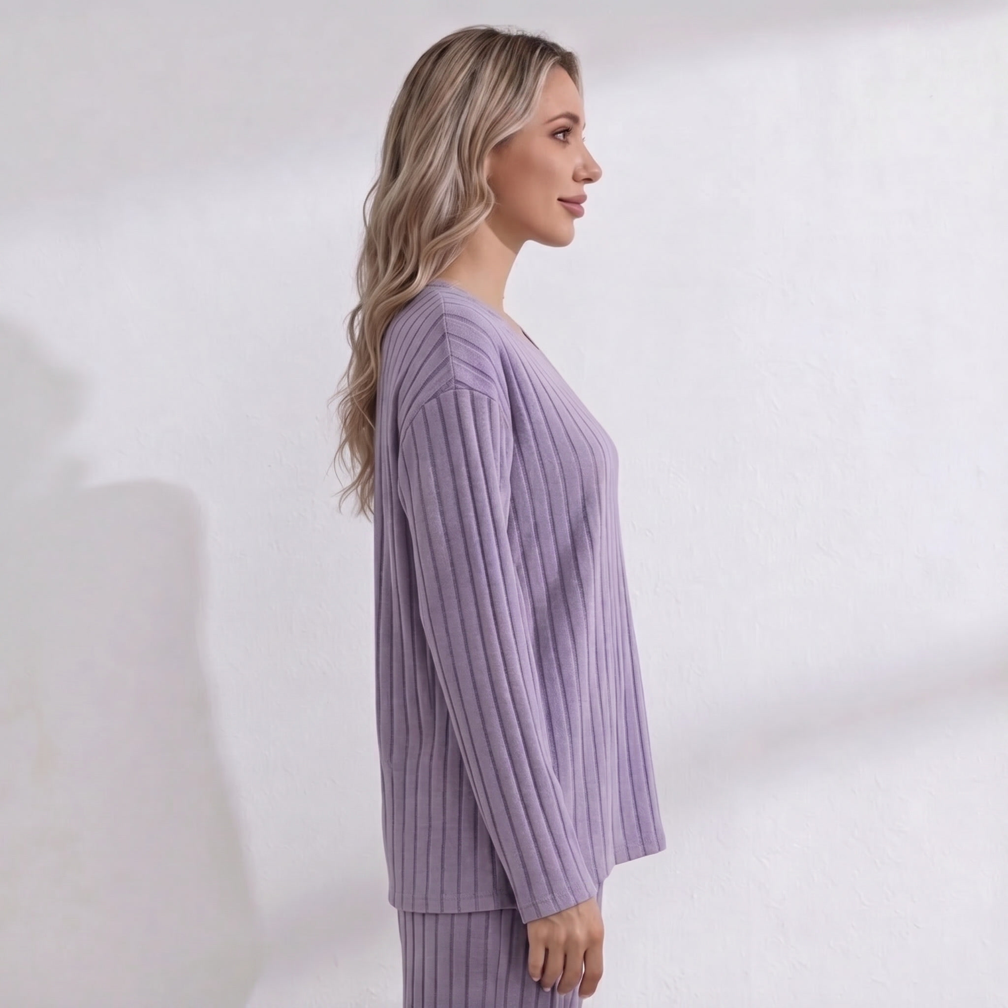 CozRib™ | Women's Ribbed V-Neck Lounge Set