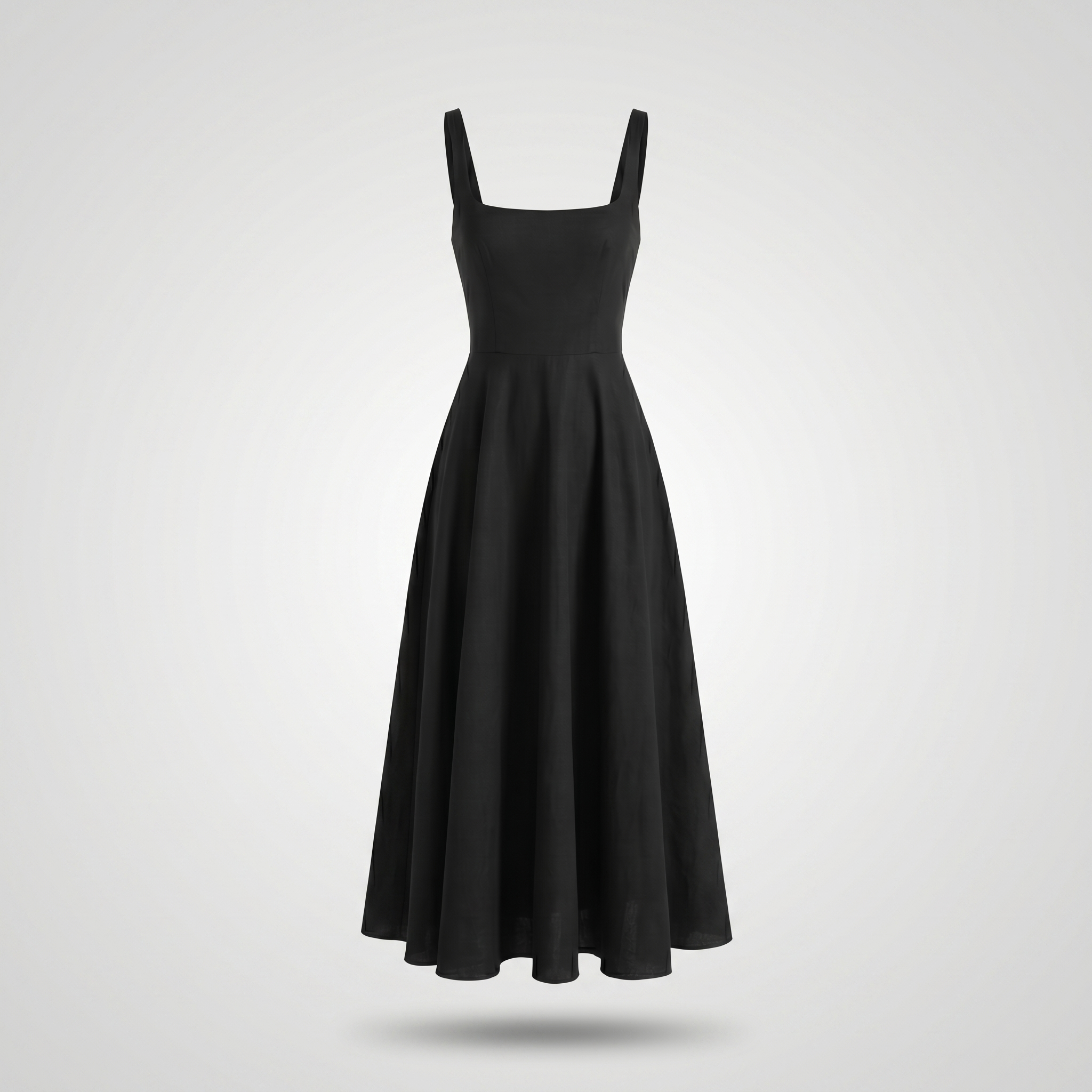 GraceFlow™ | Women's Square Neck Midi Swing Dress