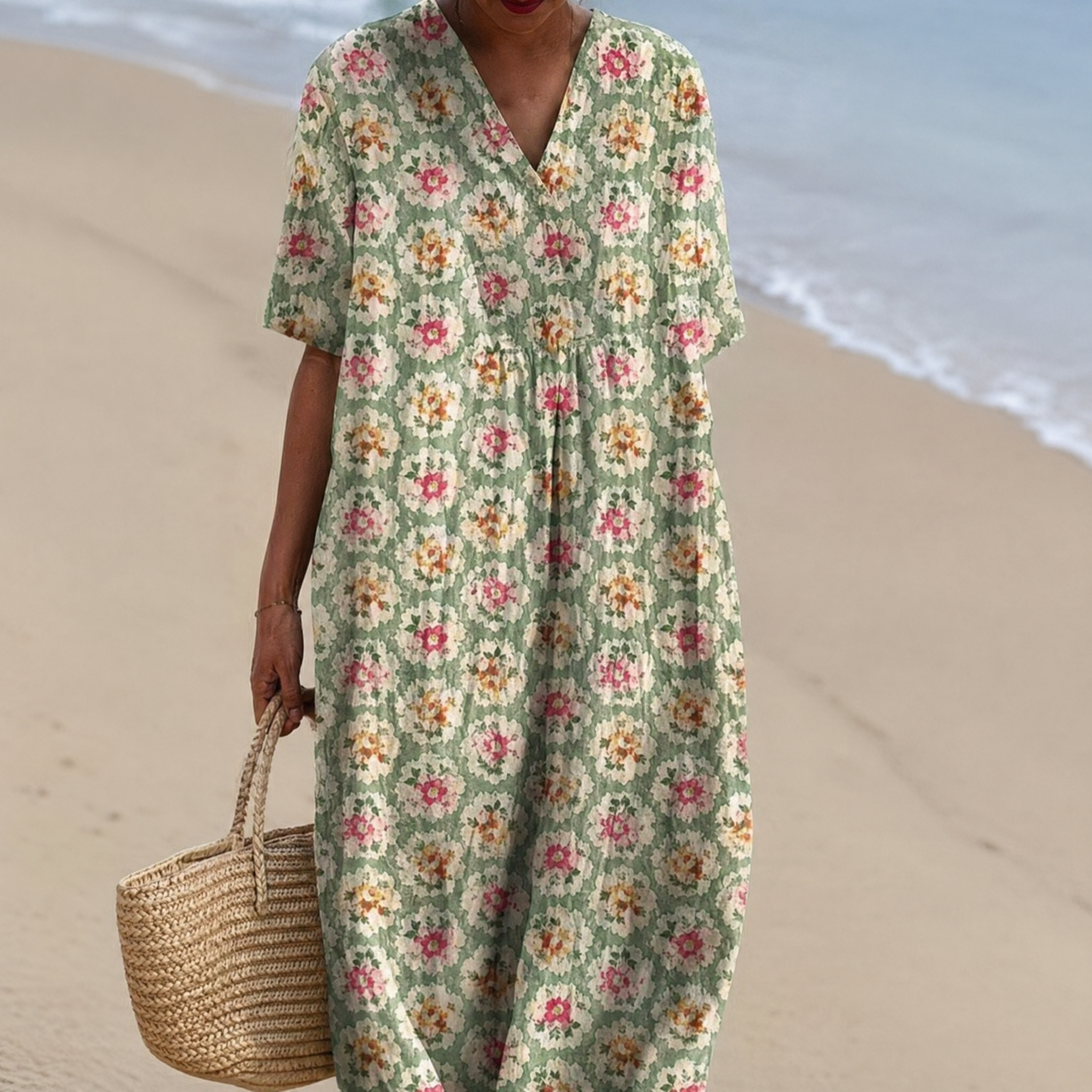 Boho Geometric Print Sleeveless Dress