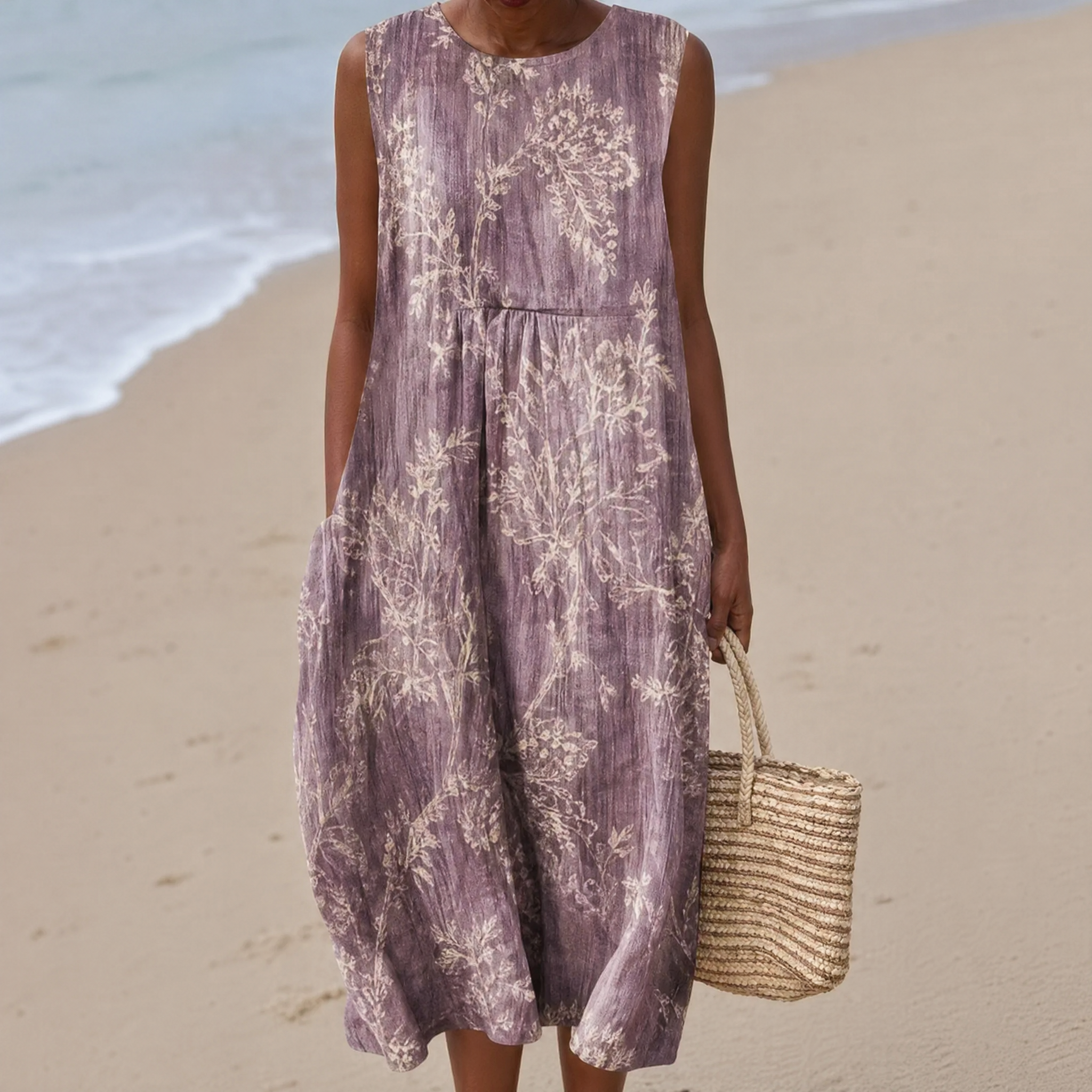 Boho Geometric Print Sleeveless Dress