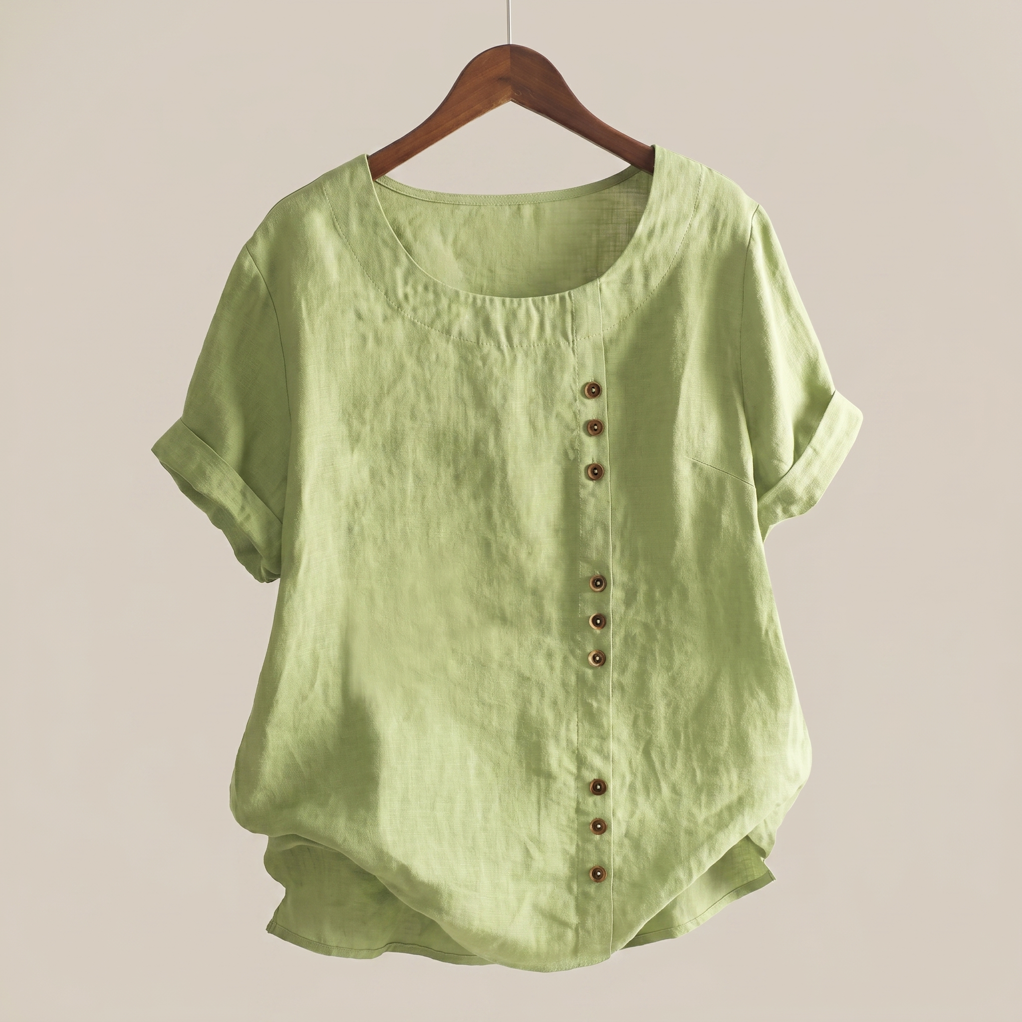 Asymmetrical Button Tunic Top