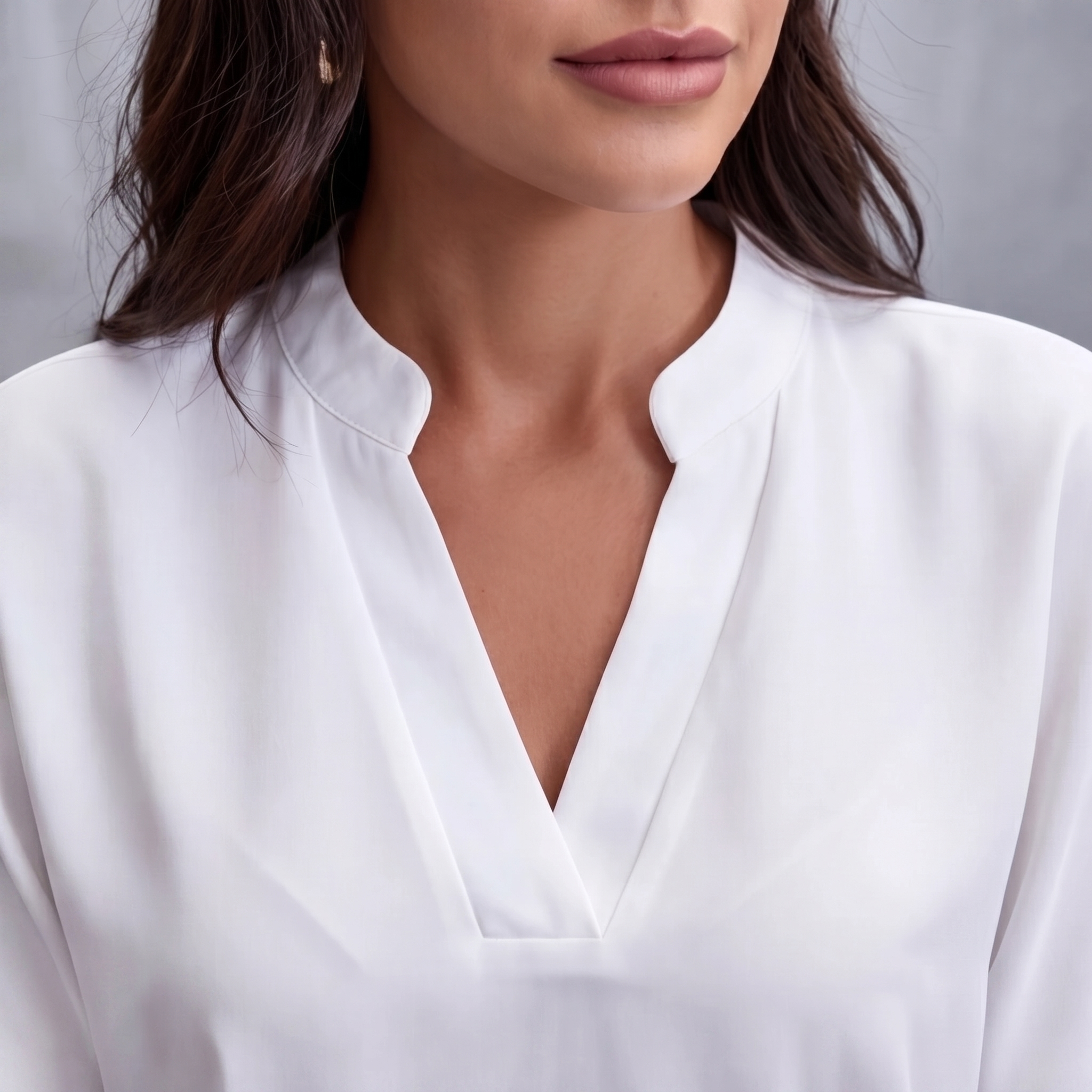 Notch Neck Tulip Sleeve Blouse