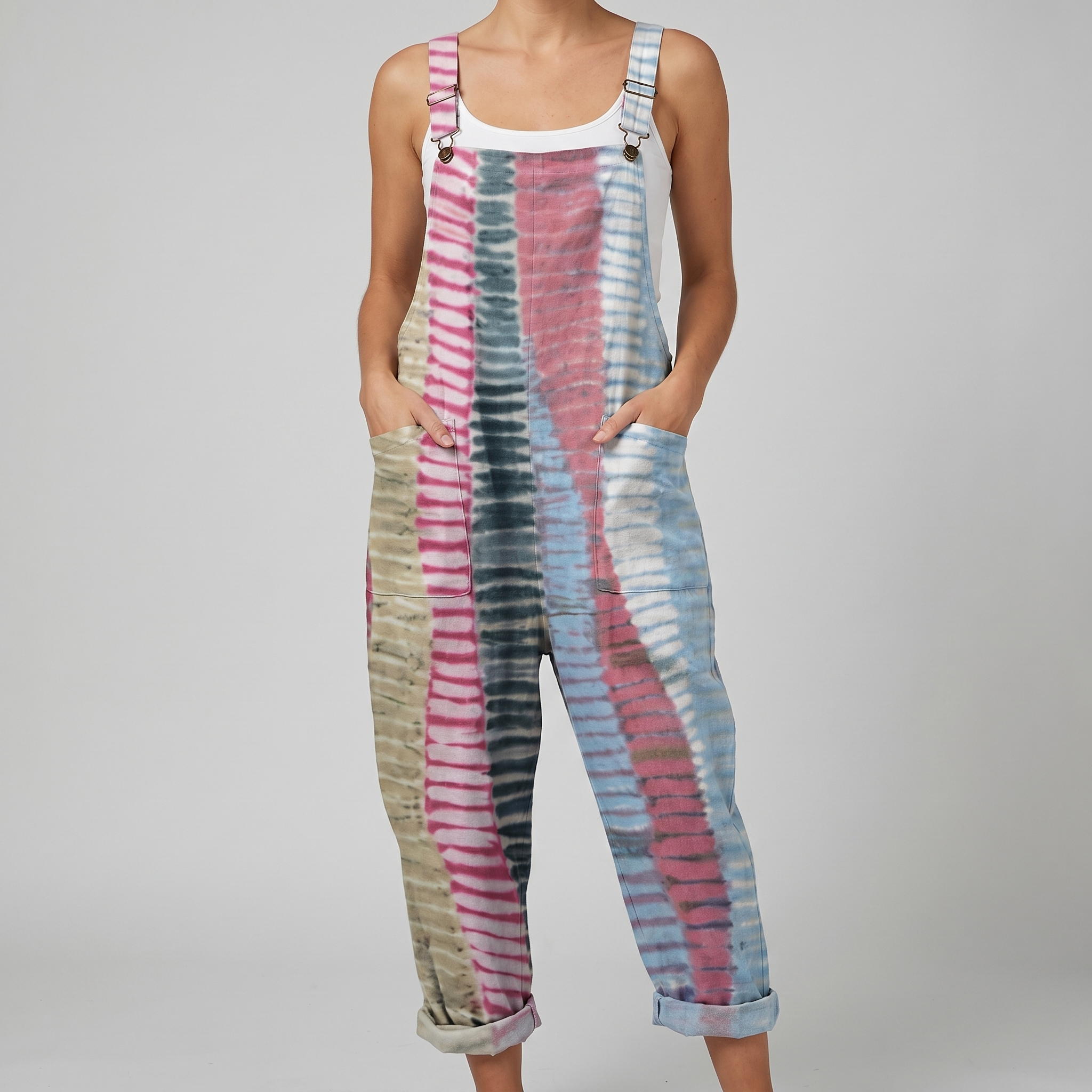 Kalani™ | Vertical Tie-Dye Stripe Jumpsuit