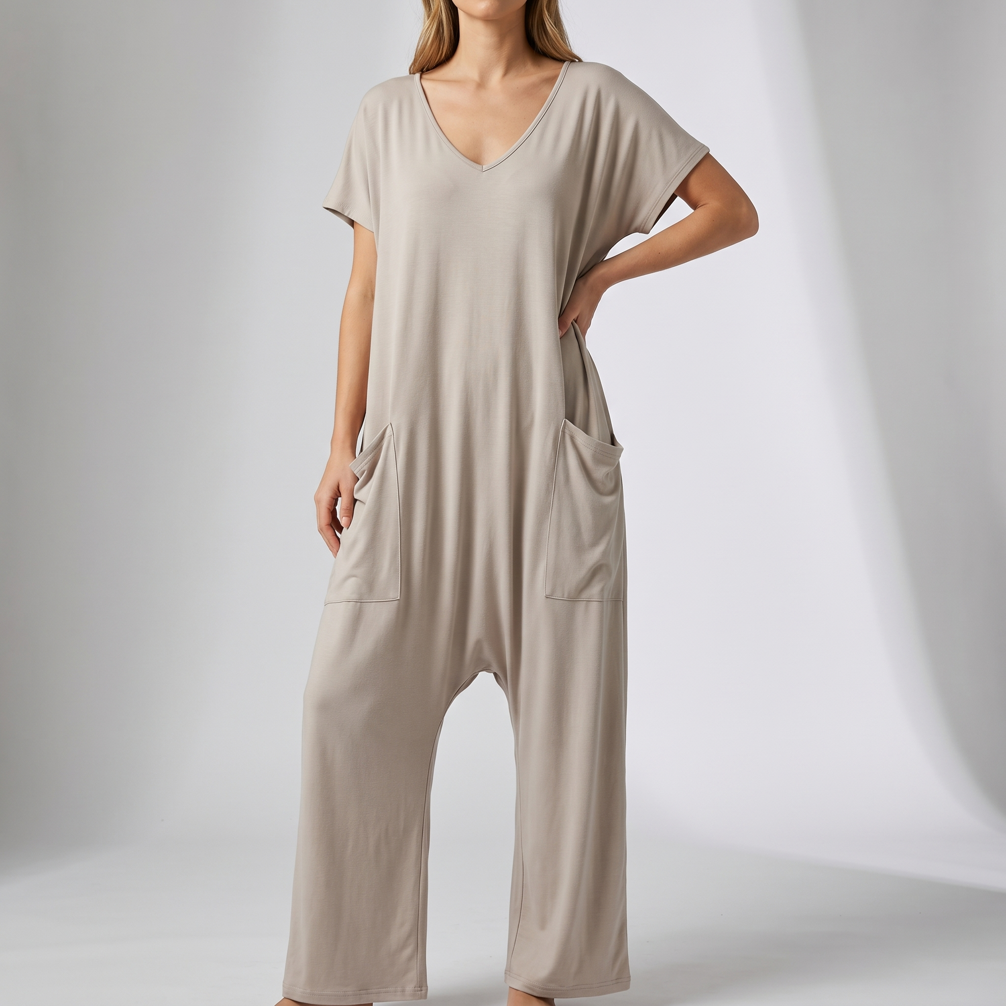 Elegant Wrap-Front Resort Style Jumpsuit