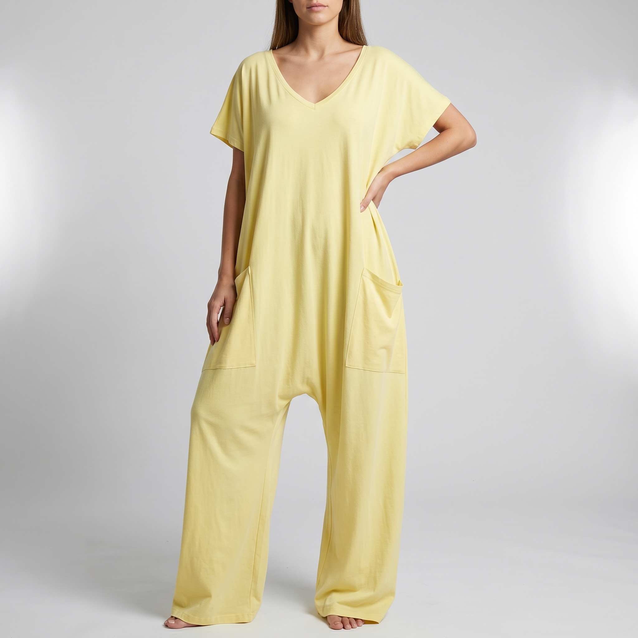 Elegant Wrap-Front Resort Style Jumpsuit