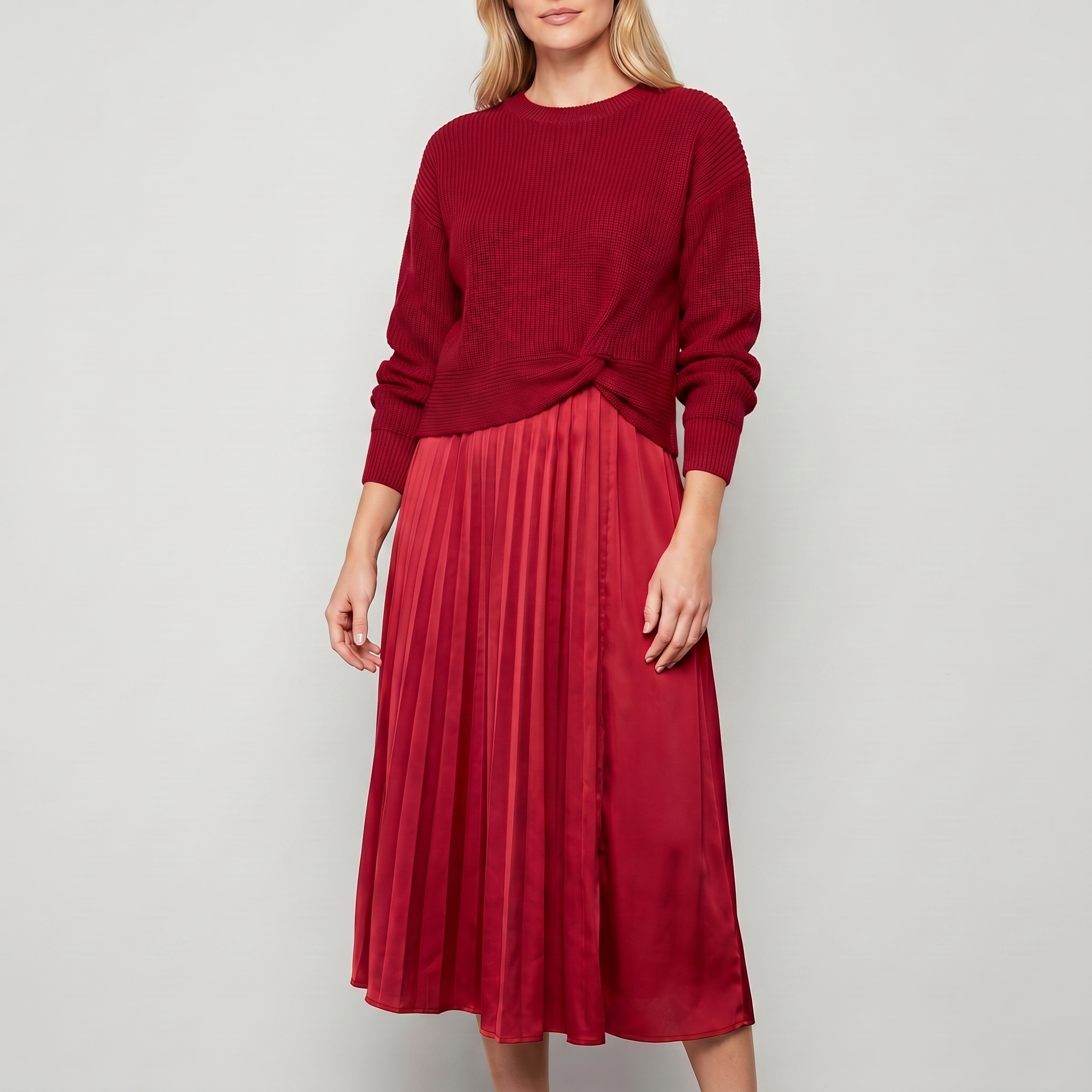 Twist Front Layered Dress