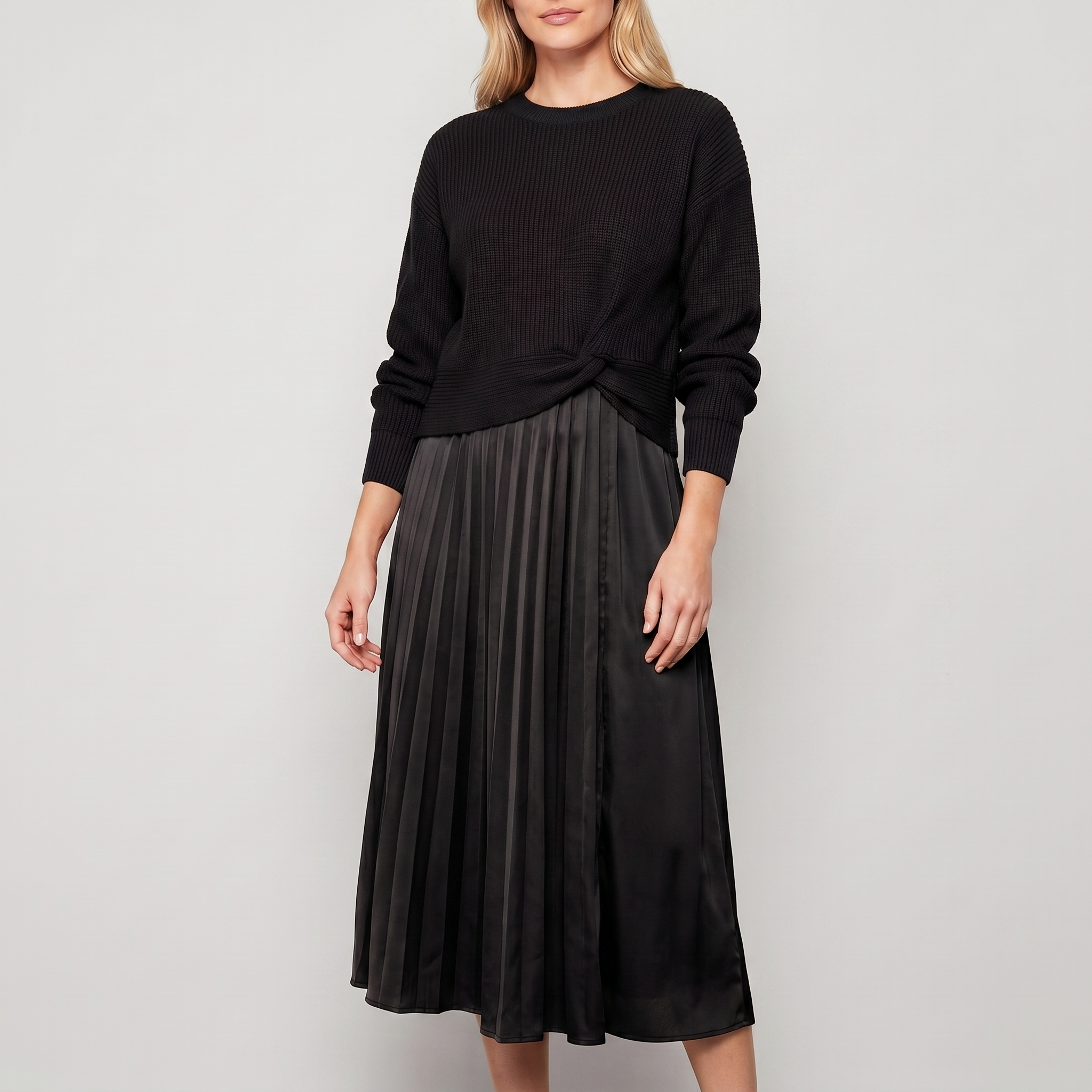 Twist Front Layered Dress