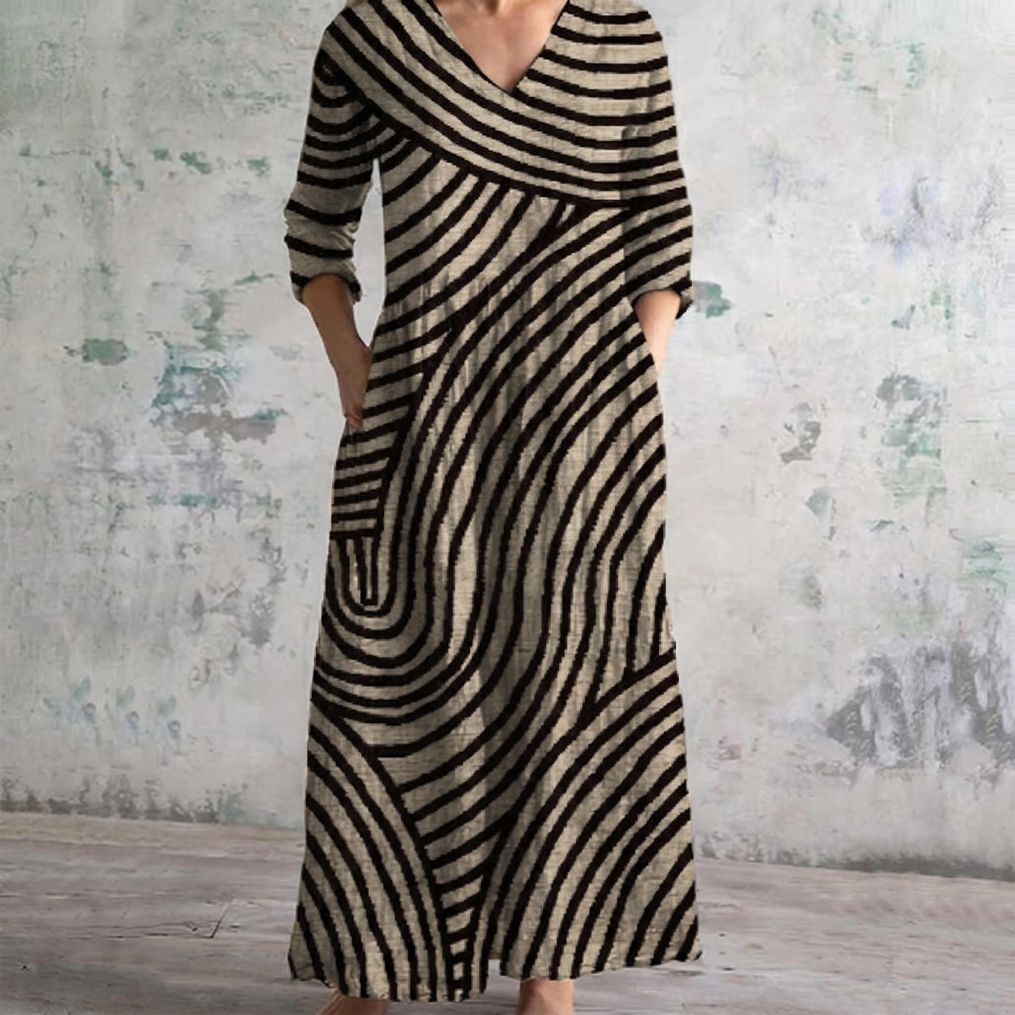 Breathable Comfort Floral Print Maxi Dress