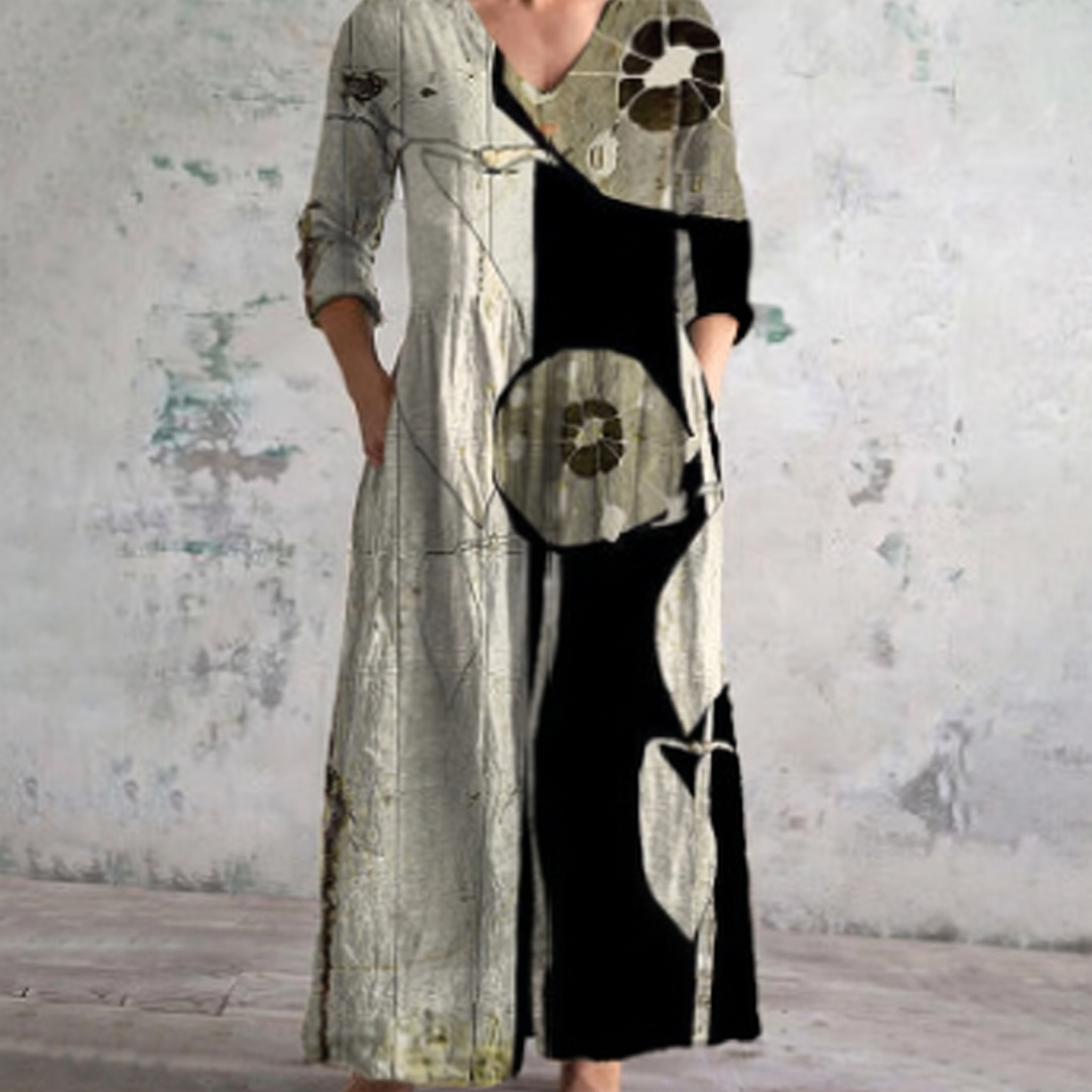 Breathable Comfort Floral Print Maxi Dress