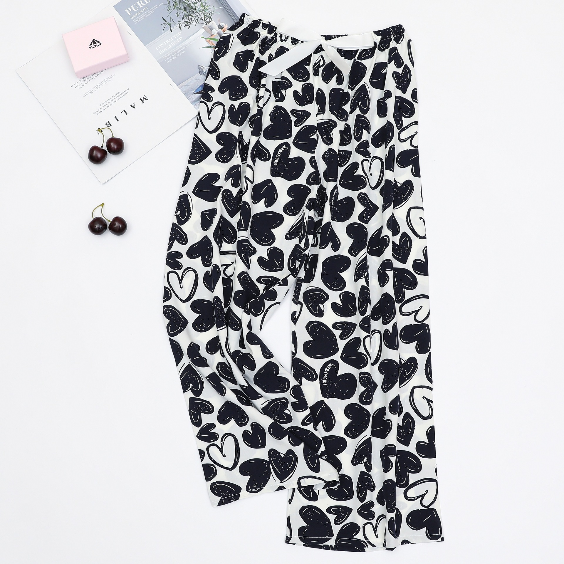 Bandana Paisley Print Wide-Leg Drawstring Pants