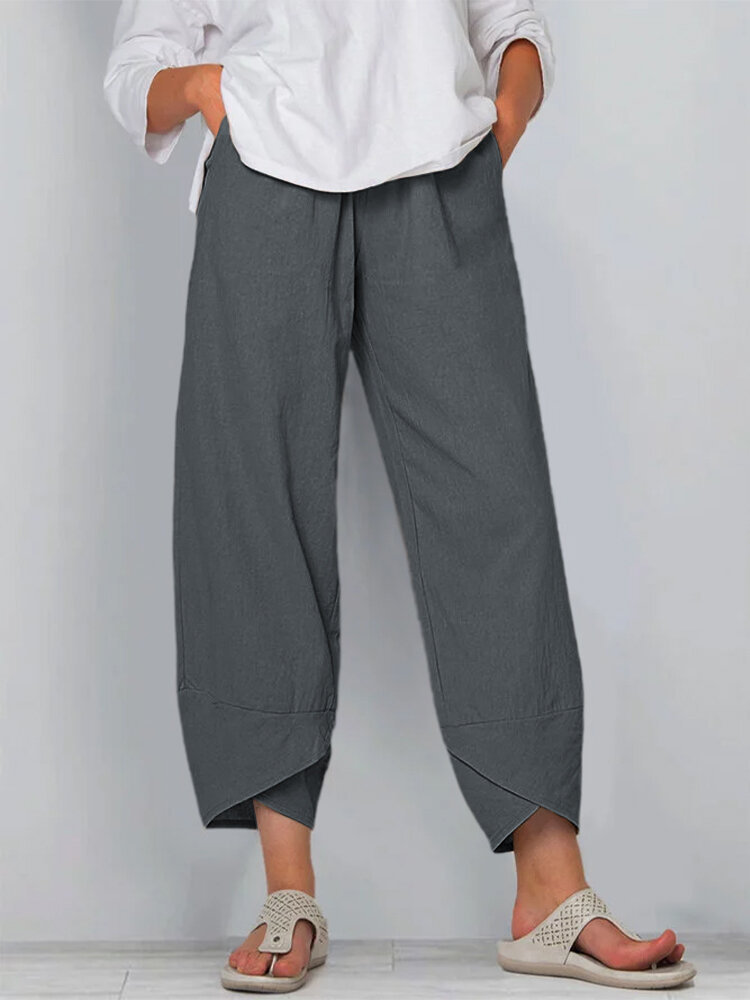 Comfortable Tulip Hem Wide Leg Pants