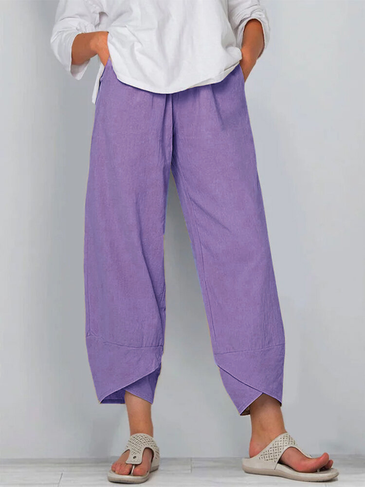 Comfortable Tulip Hem Wide Leg Pants