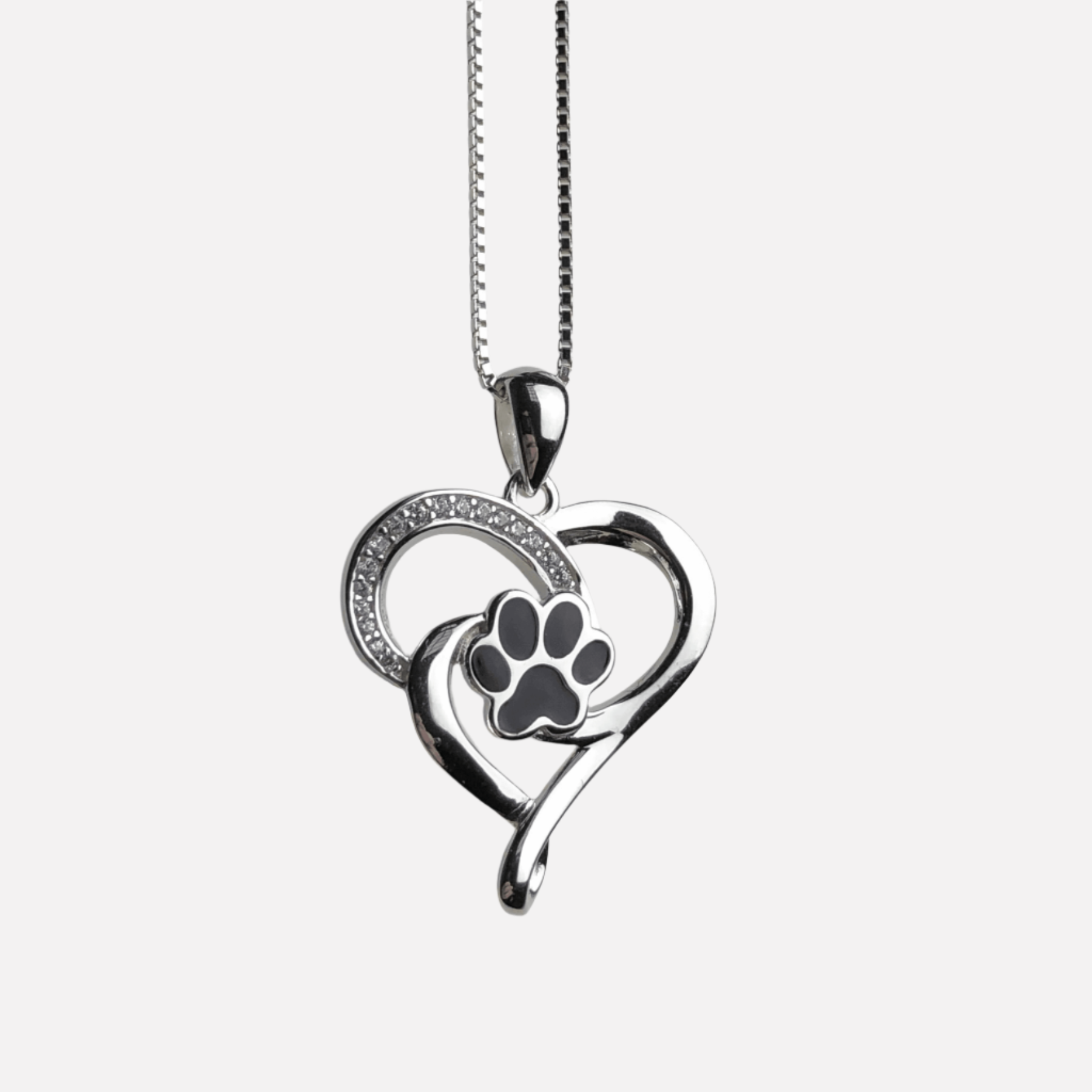 Infinity Necklace with Heart & Paw