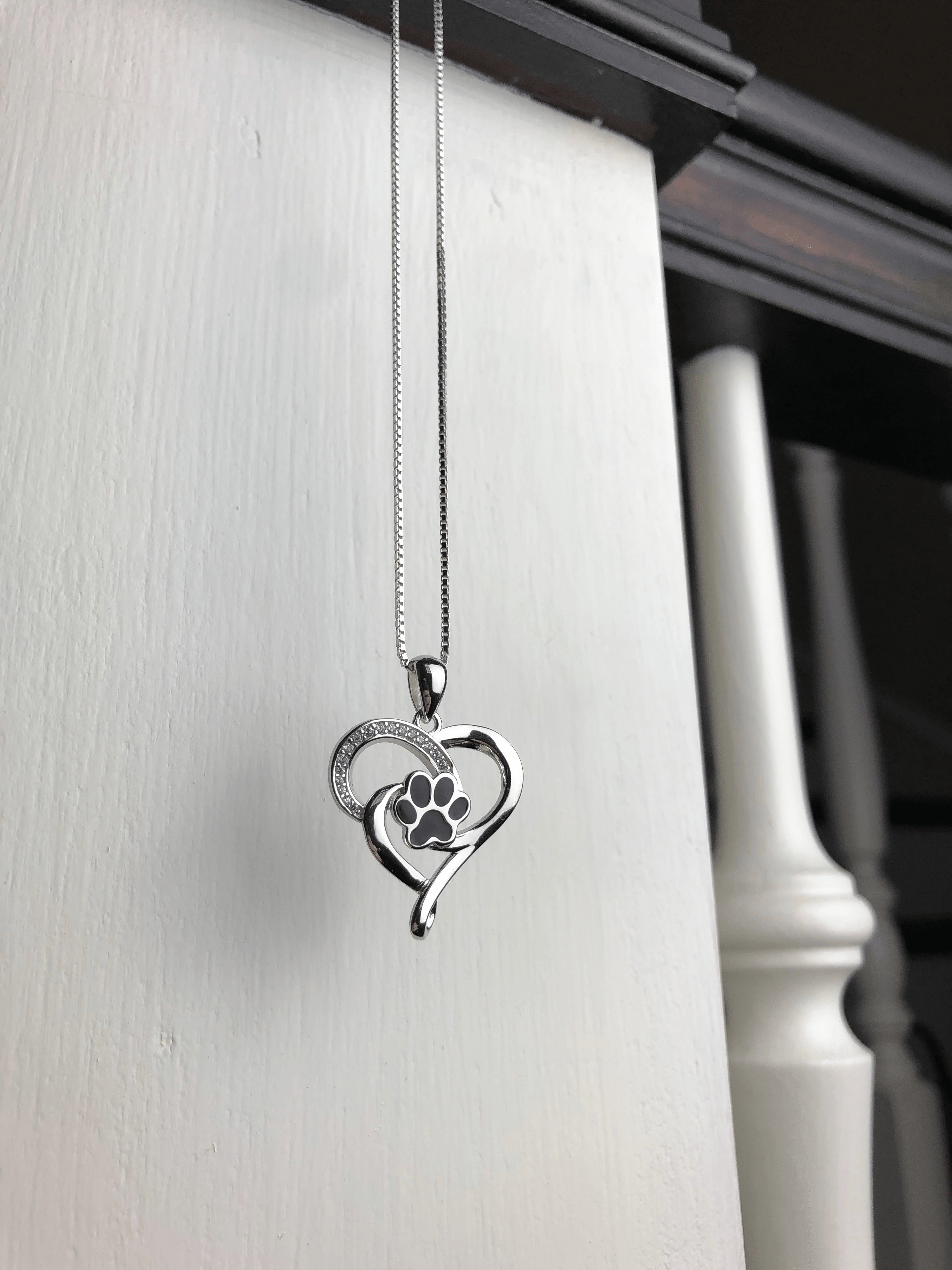 Infinity Necklace with Heart & Paw