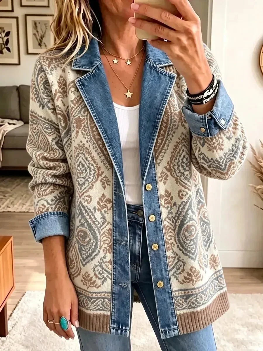 Lettie™ | Ethnic Patchwork Denim Jacket
