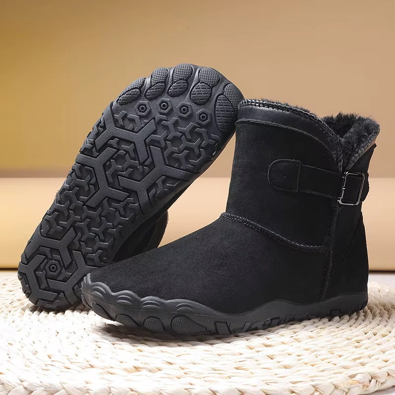 Elaine™ | Buckled suede ankle snow boots