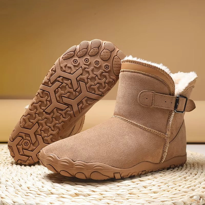 Elaine™ | Buckled suede ankle snow boots