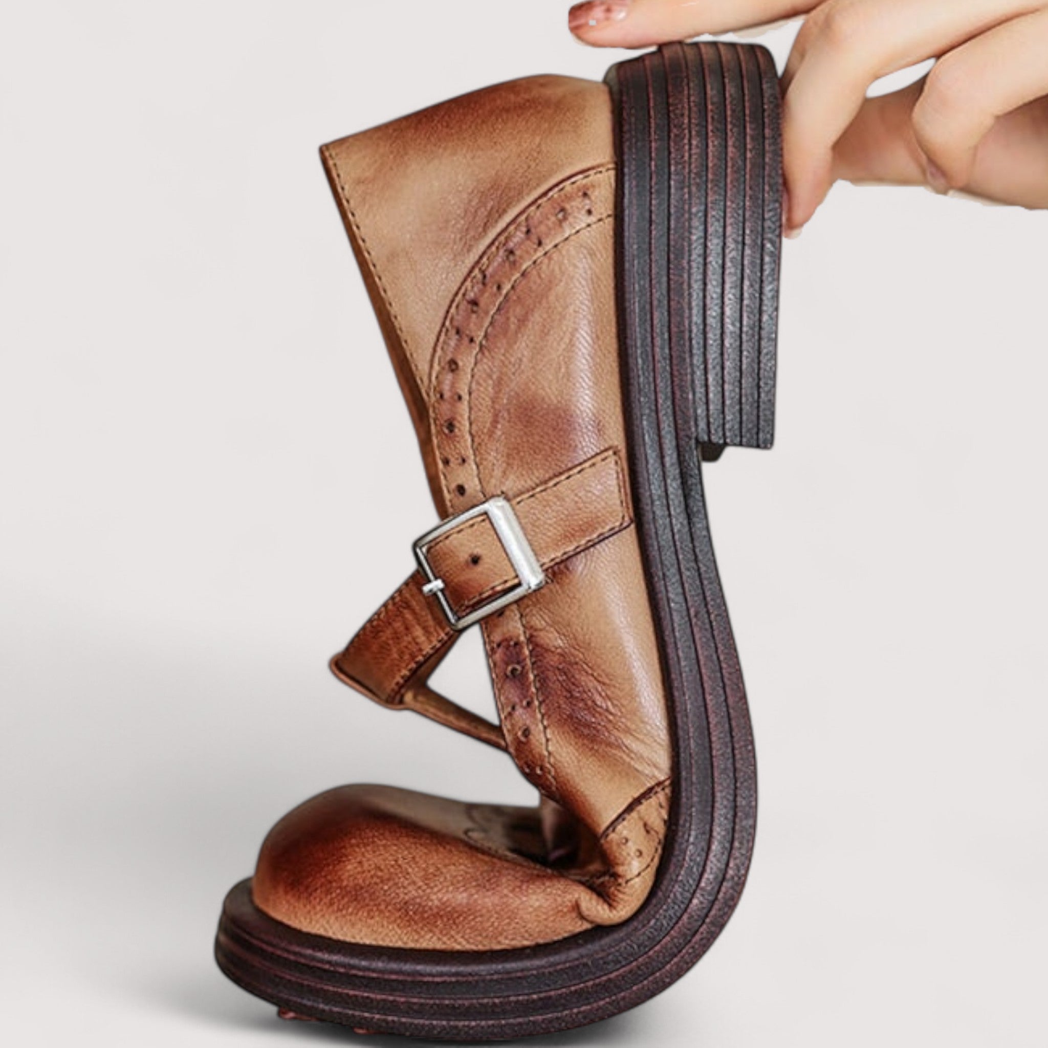 BrogueT™ | Women's Vintage T-Bar Leather Loafers
