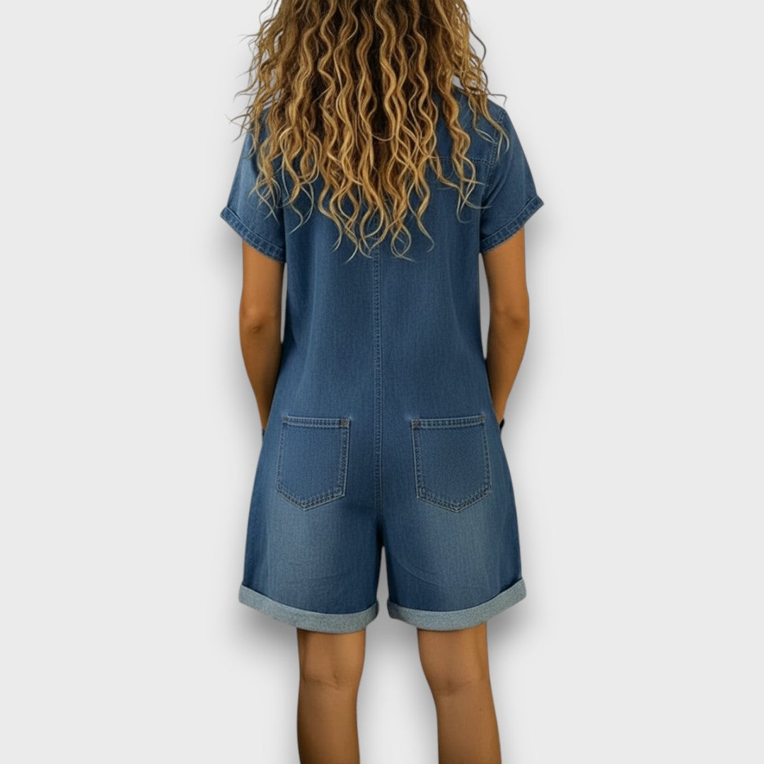 Joan™ | Short Denim-Look Overall