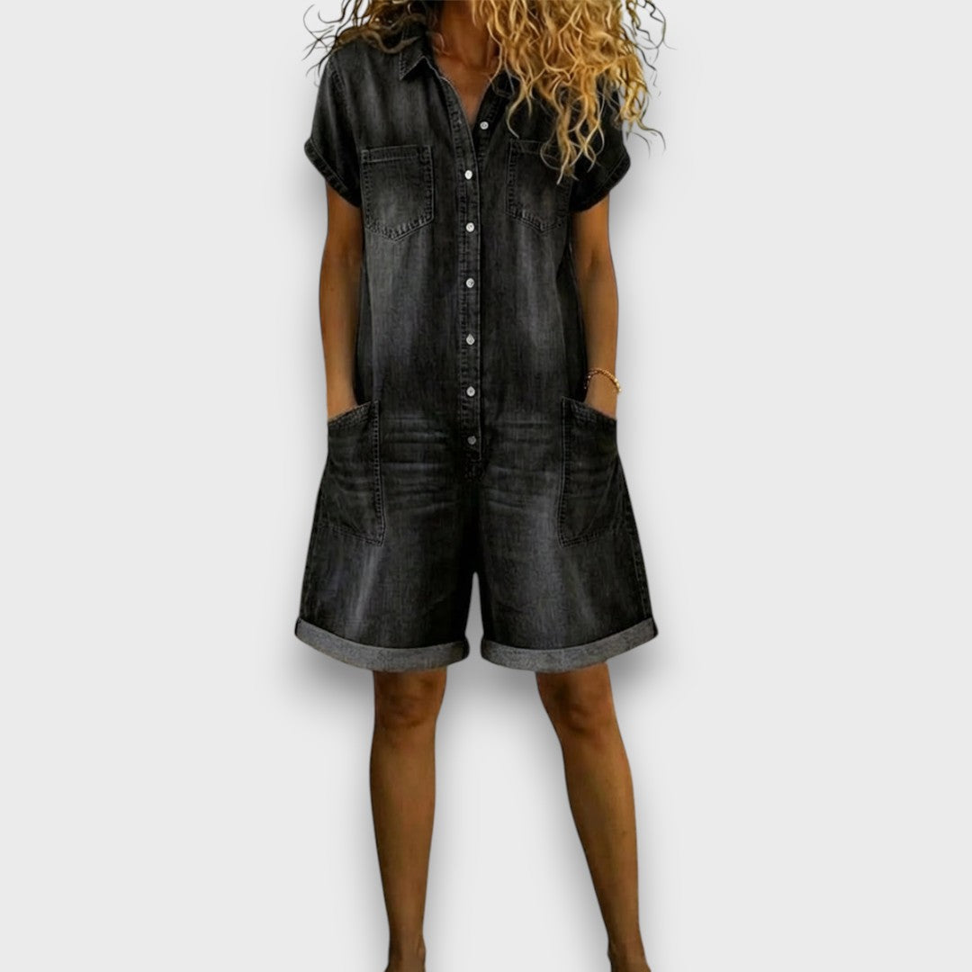 Joan™ | Short Denim-Look Overall