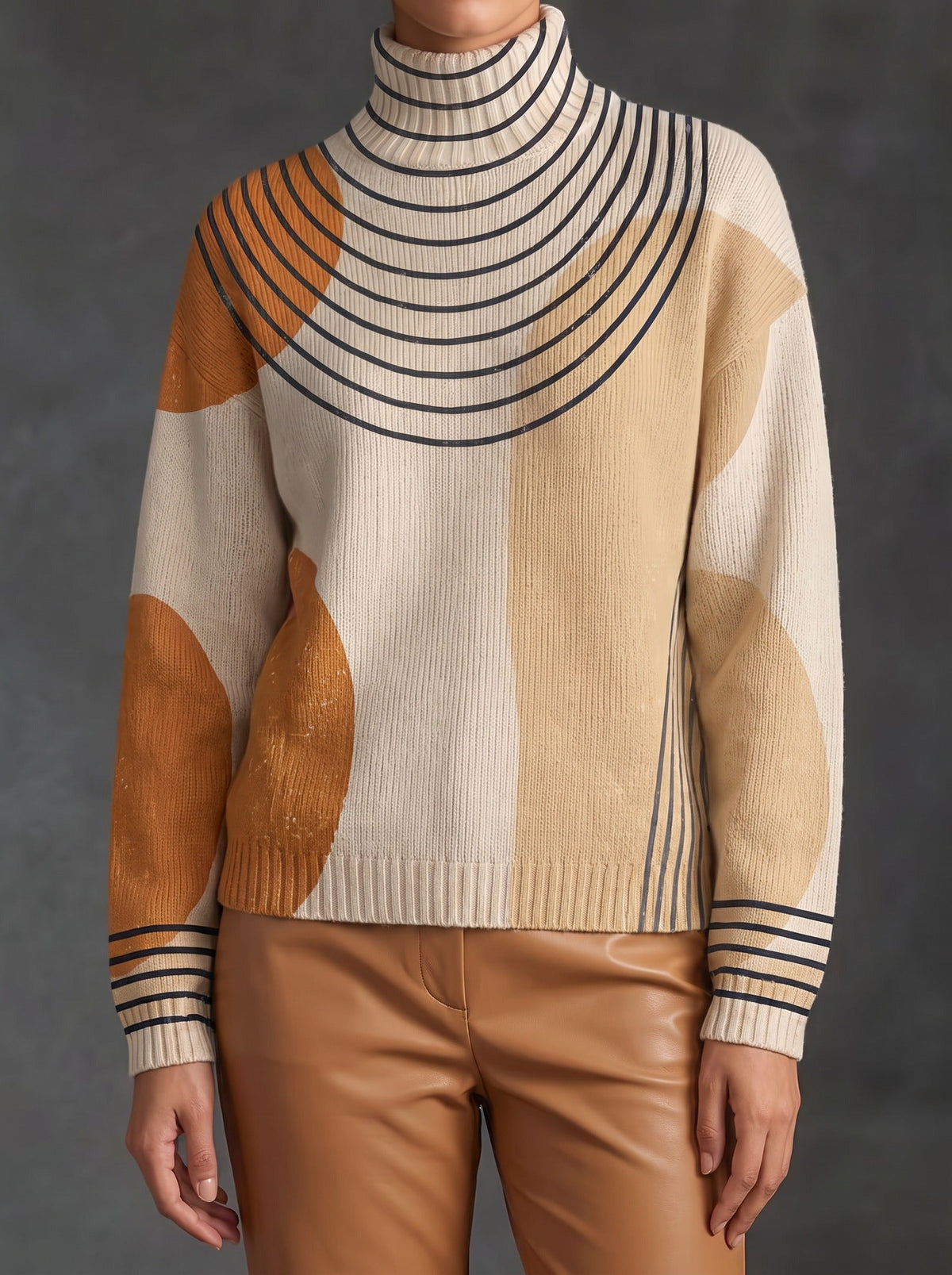 Perrine™ | Maglione a Collo Alto Color-Block