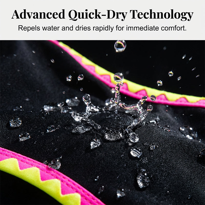 NeonWave™ | 3-Piece Colorblock Bikini Set with Skirt