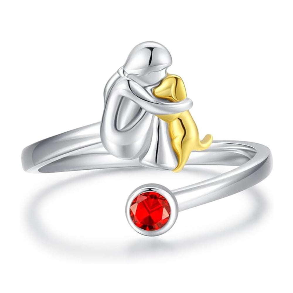 Dog & Girl Ring – Adjustable and Symbolic