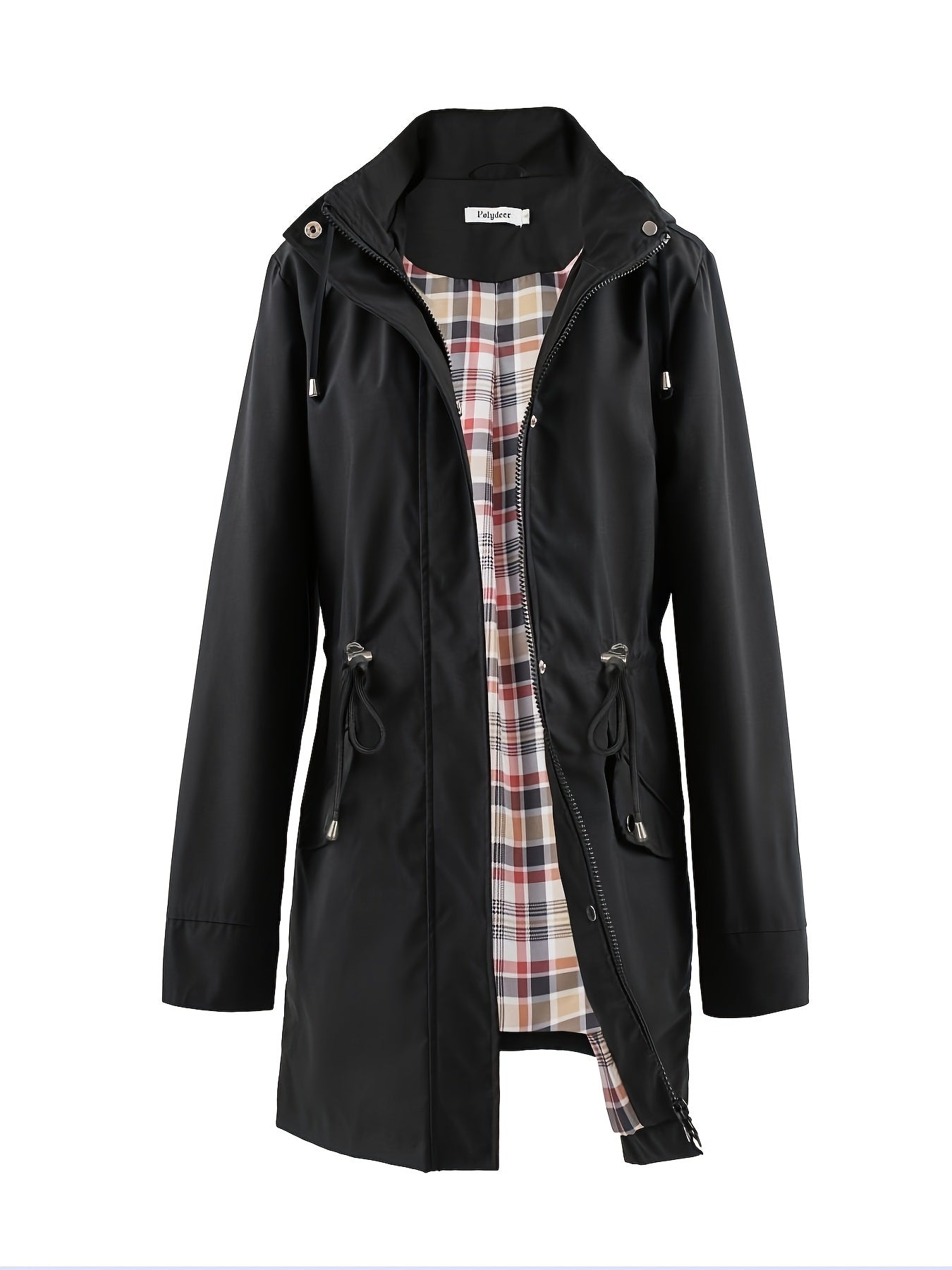 kouky™ | Waterproof Plaid-Lined Drawstring-Waist Parka Coat
