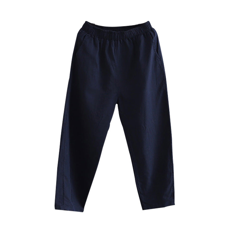 Casual Solid Linen Lantern Pants